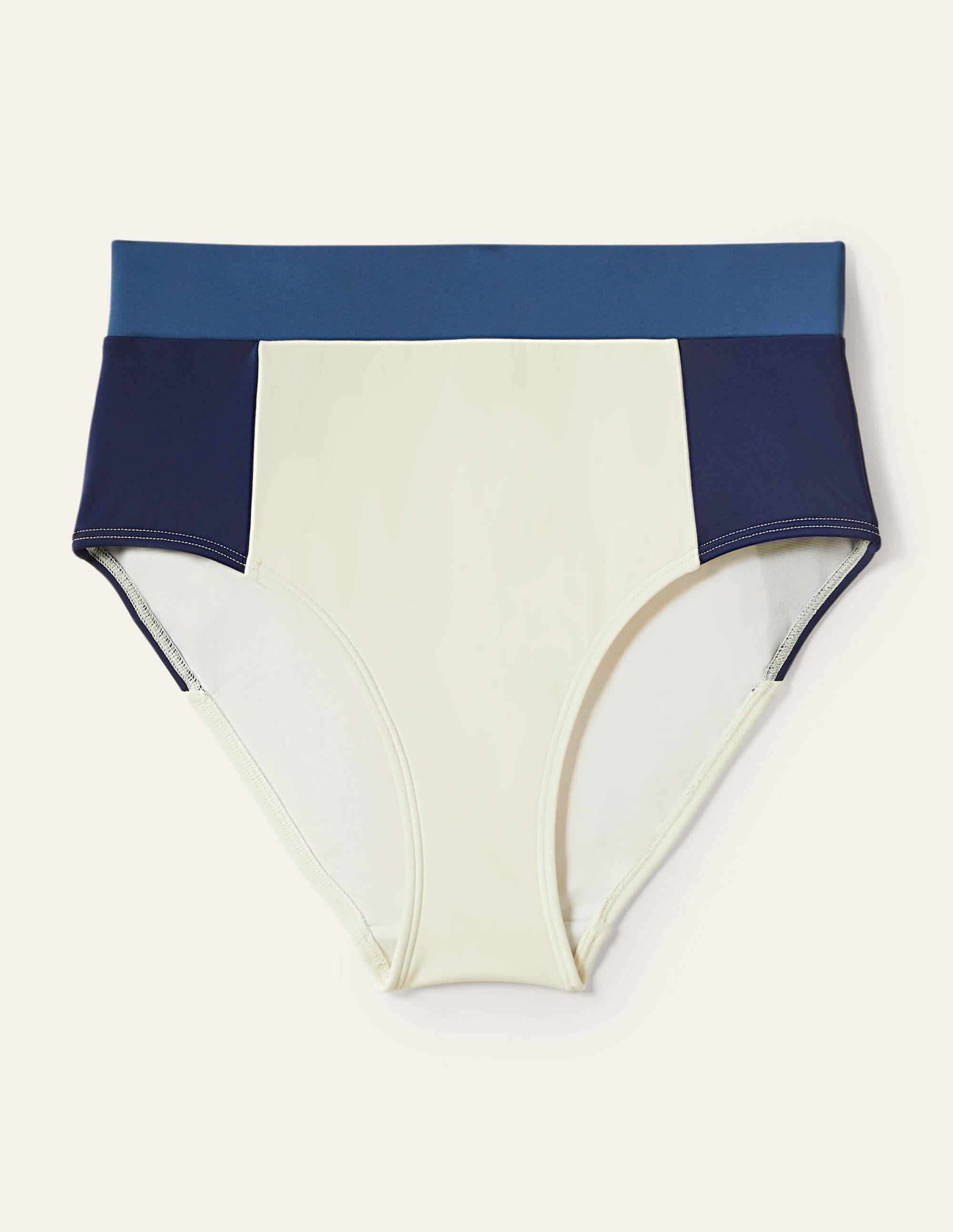 Bas de bikini taille haute-Colourblock ivoire - Image 5