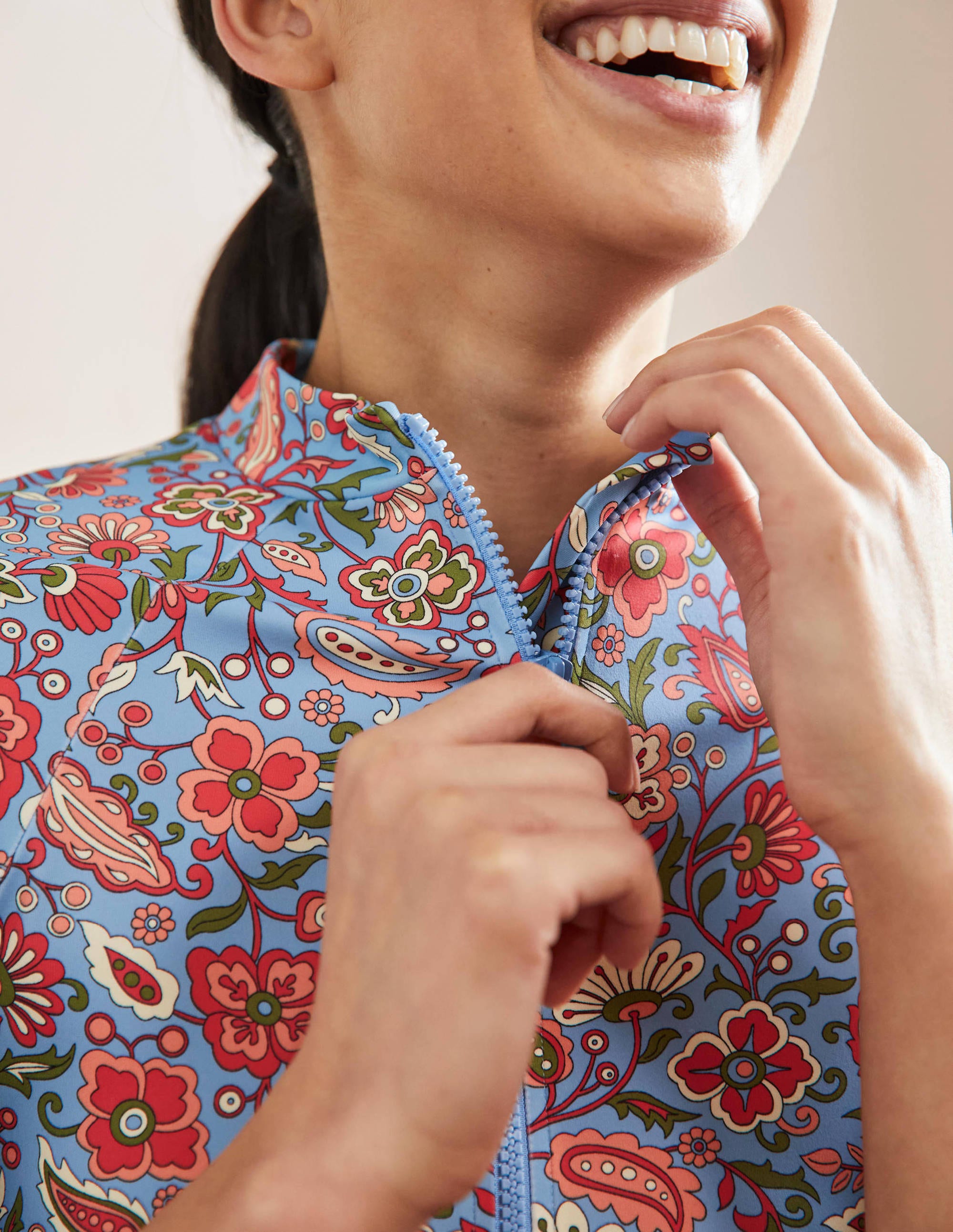 Badeshirt mit 3/4-Ärmeln-Graublau, Orientalisches Paradies - Image 5