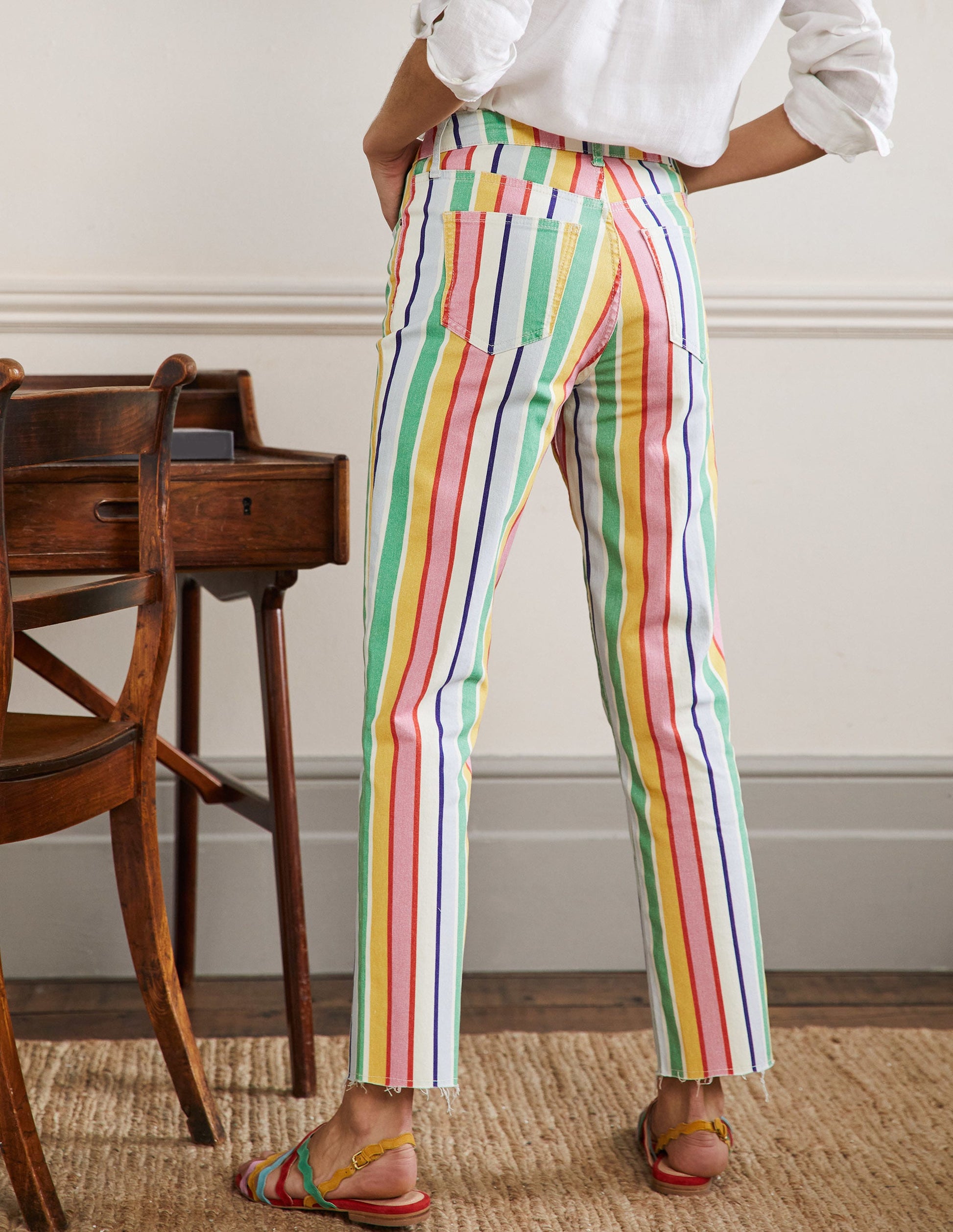 Relaxed Straight Jeans-Rainbow Multistripe-3