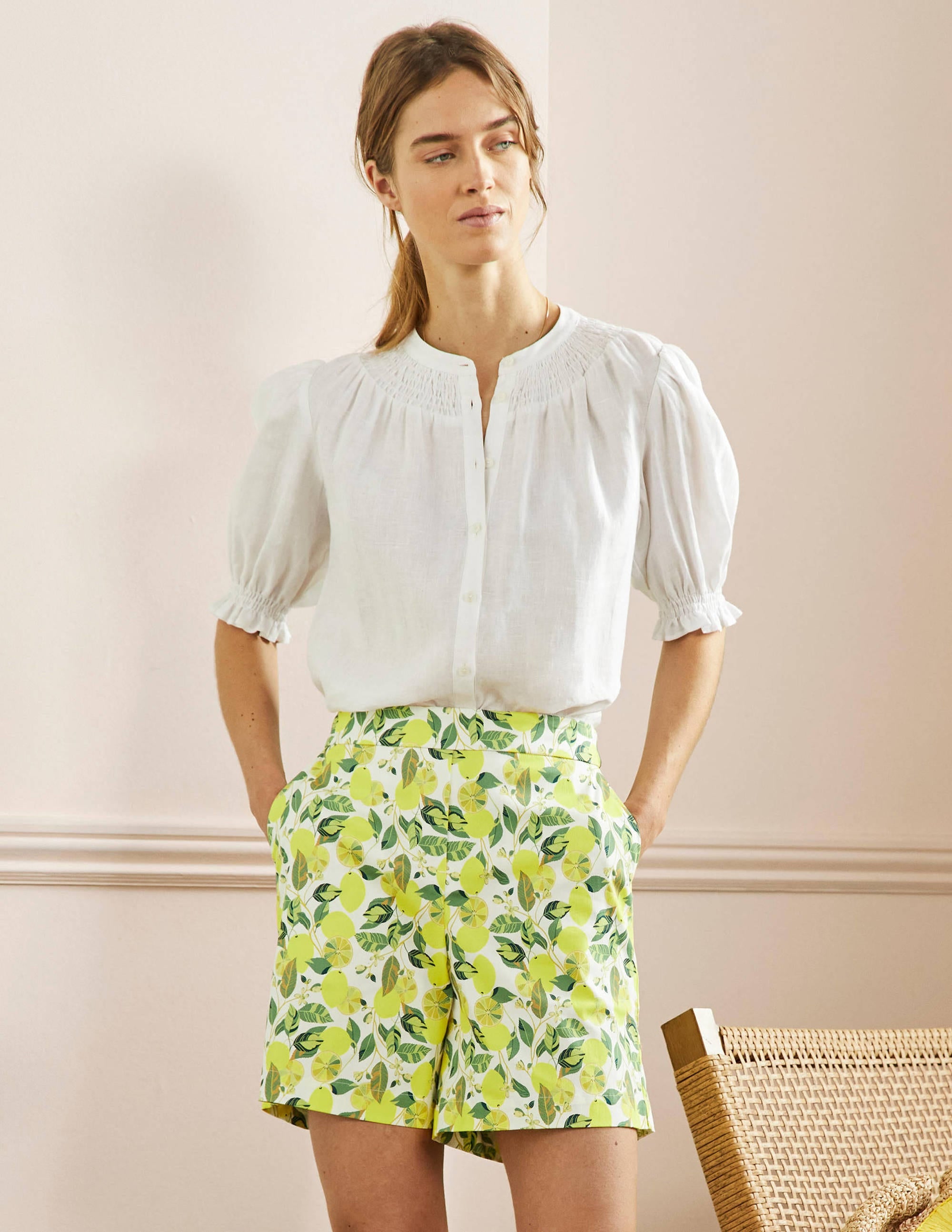 Danby Shorts zum Hineinschlüpfen-Naturweiß, Zitronenranke - Image 1