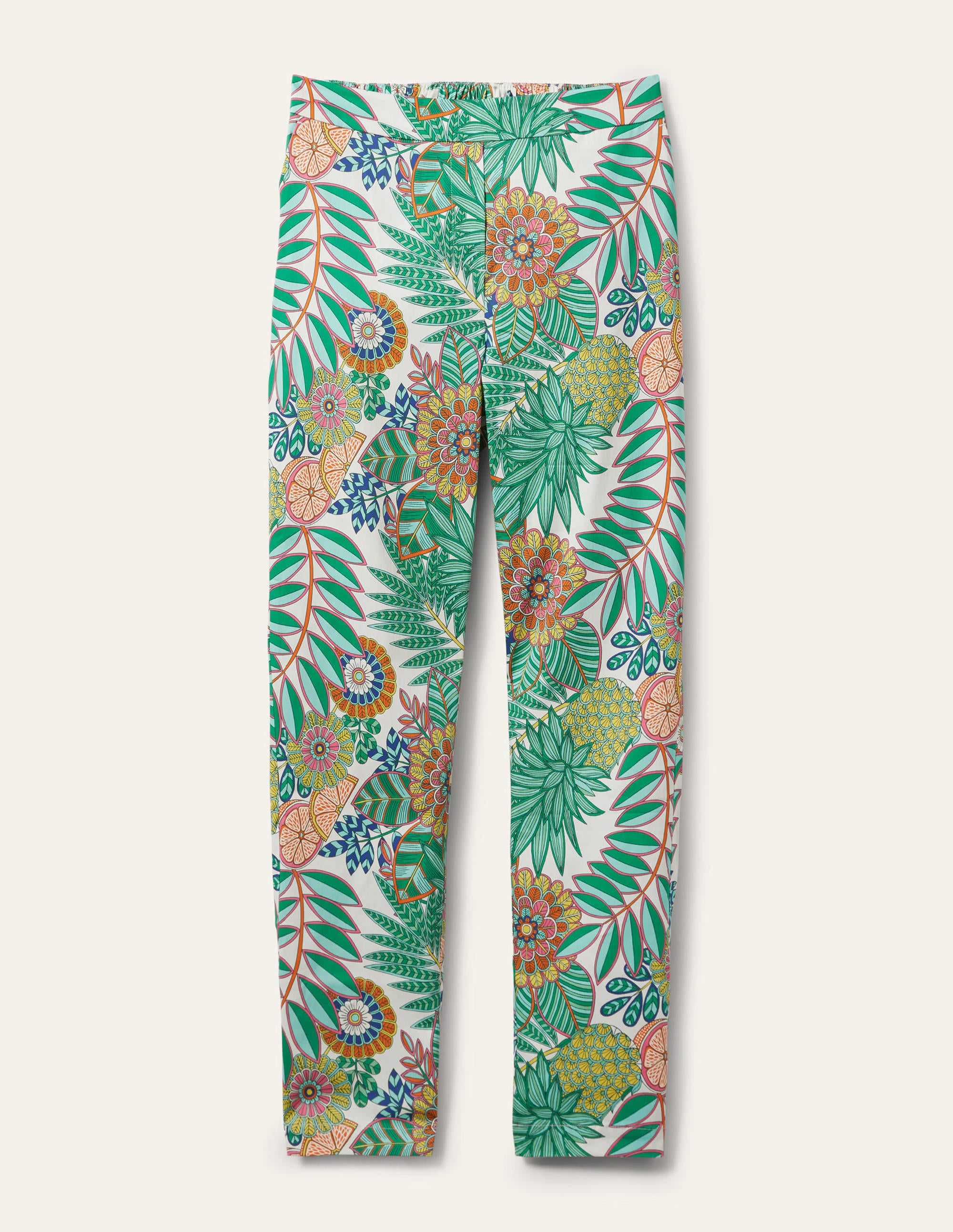 Pull On Trousers-Green Sapling, Pineapple Bloom - Image 5