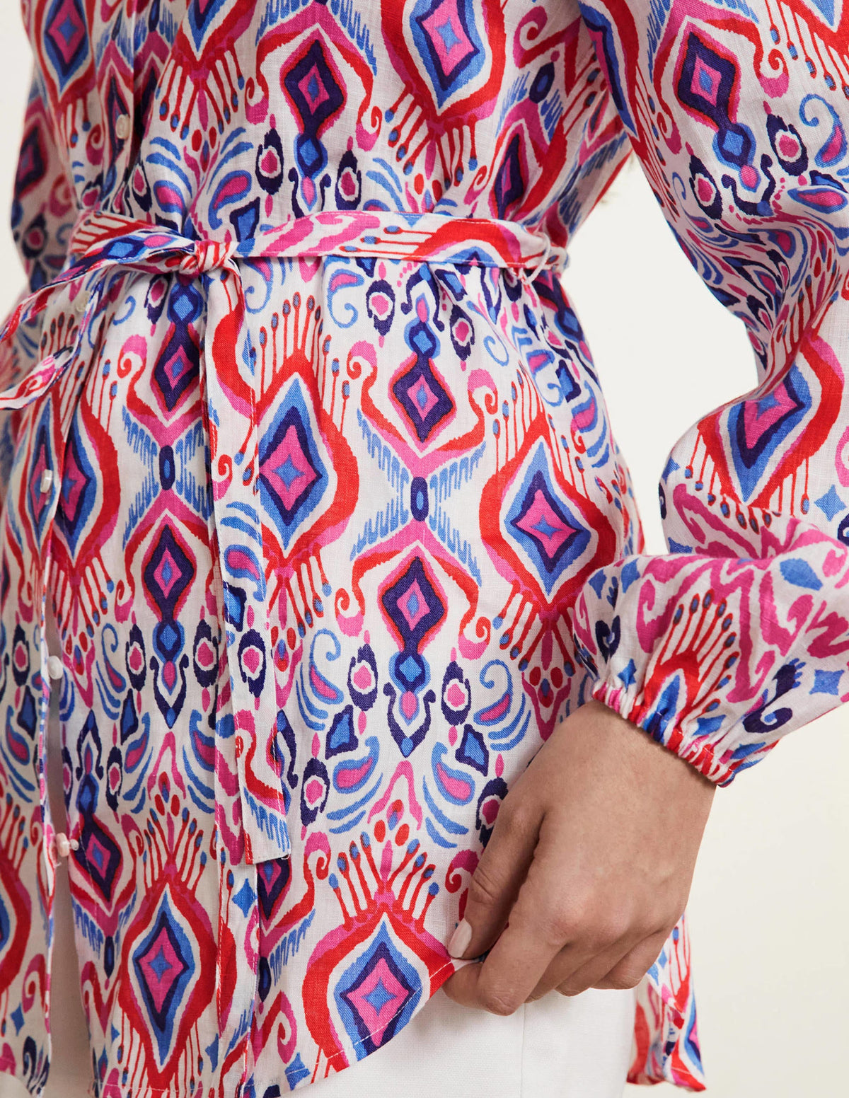 Rosie Linen Shirt-Multi, Ikat Paradise - Image 2