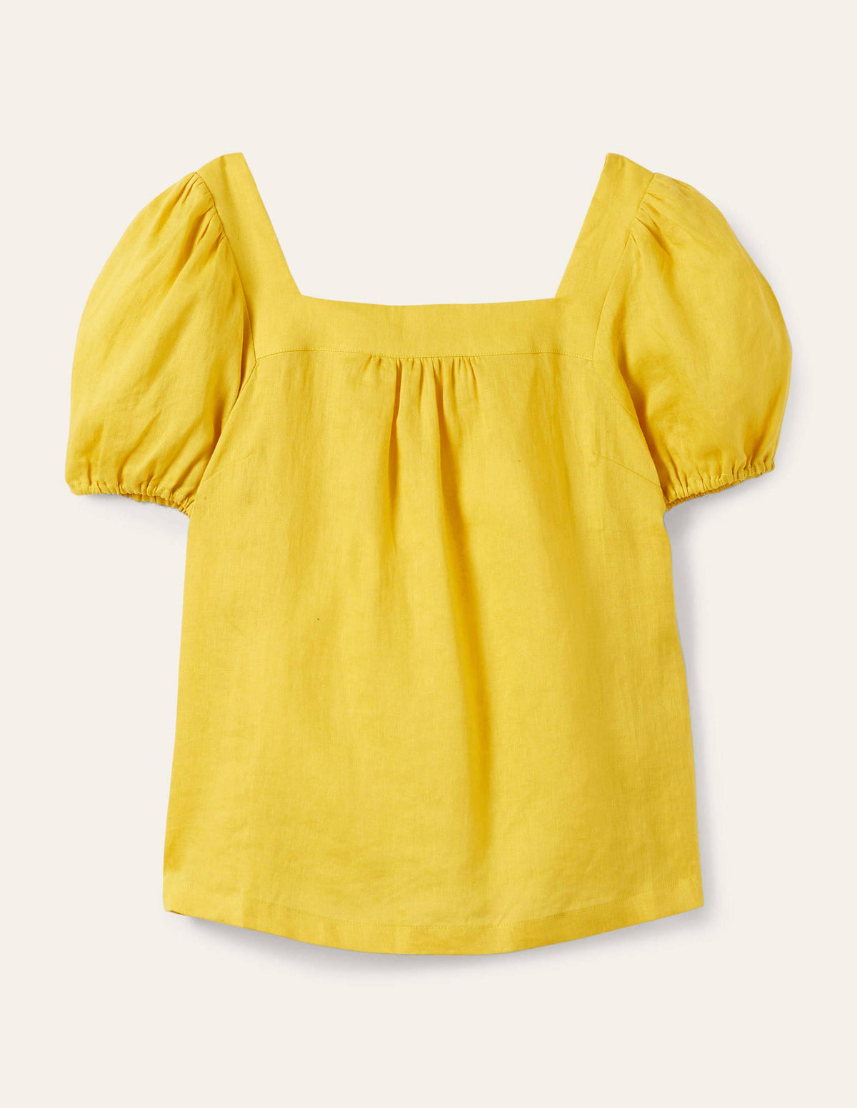 Square Neck Linen Top-Lemon Fizz-5