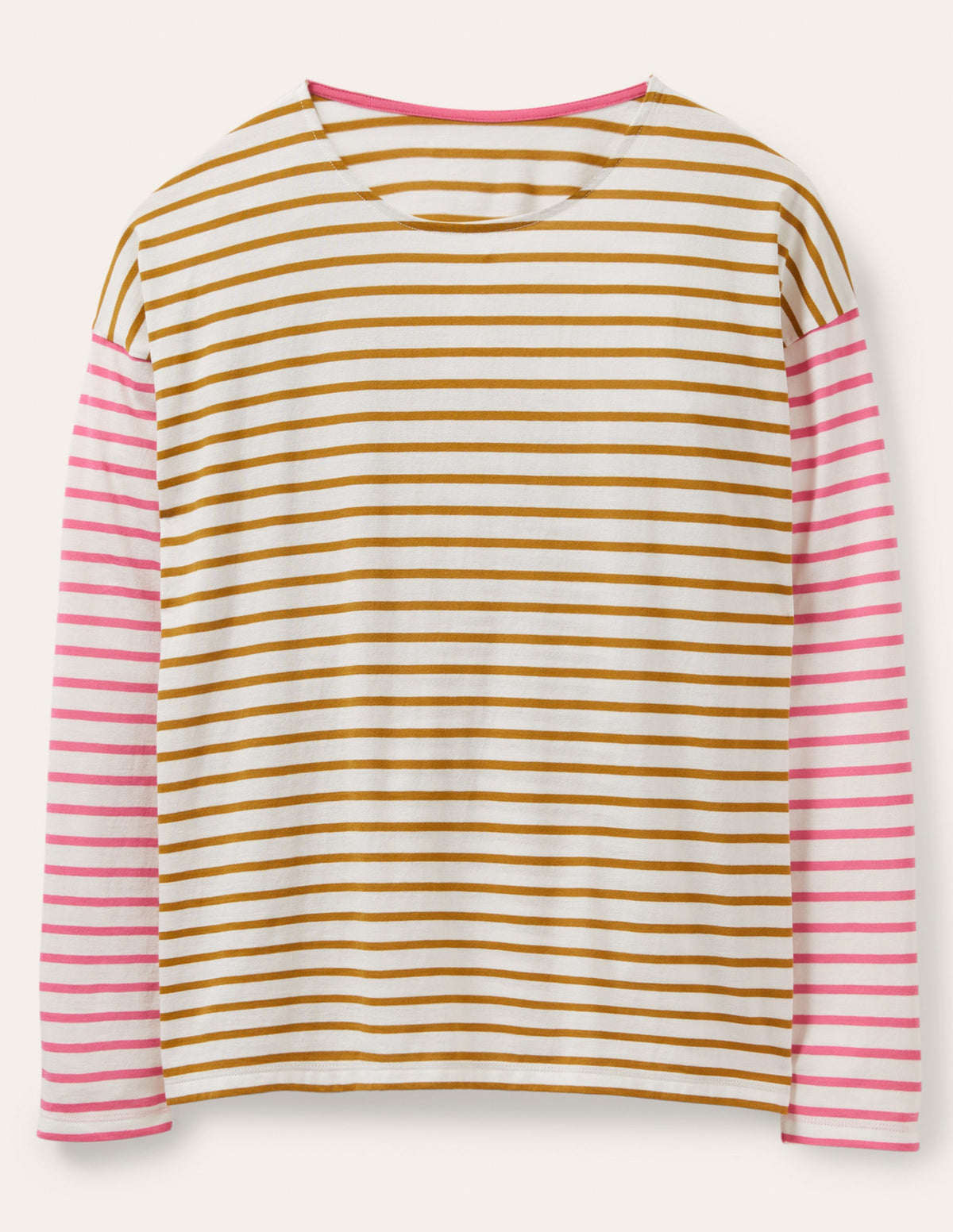 Dropped Shoulder Breton Top-Ivory / Frankincense Stripe - Image 6