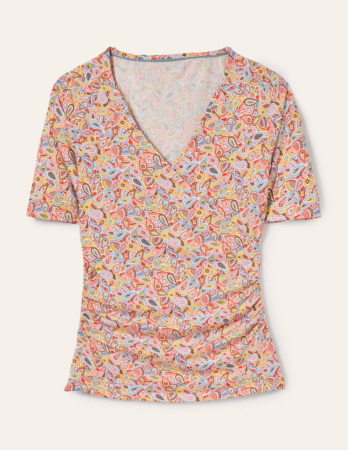 Top cache-cœur à manches courtes-Multi, motif Paisley Blush - Image 5