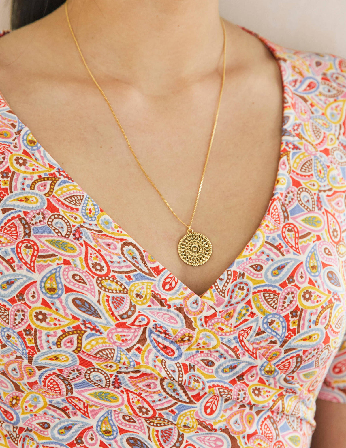 Top cache-cœur à manches courtes-Multi, motif Paisley Blush - Image 2