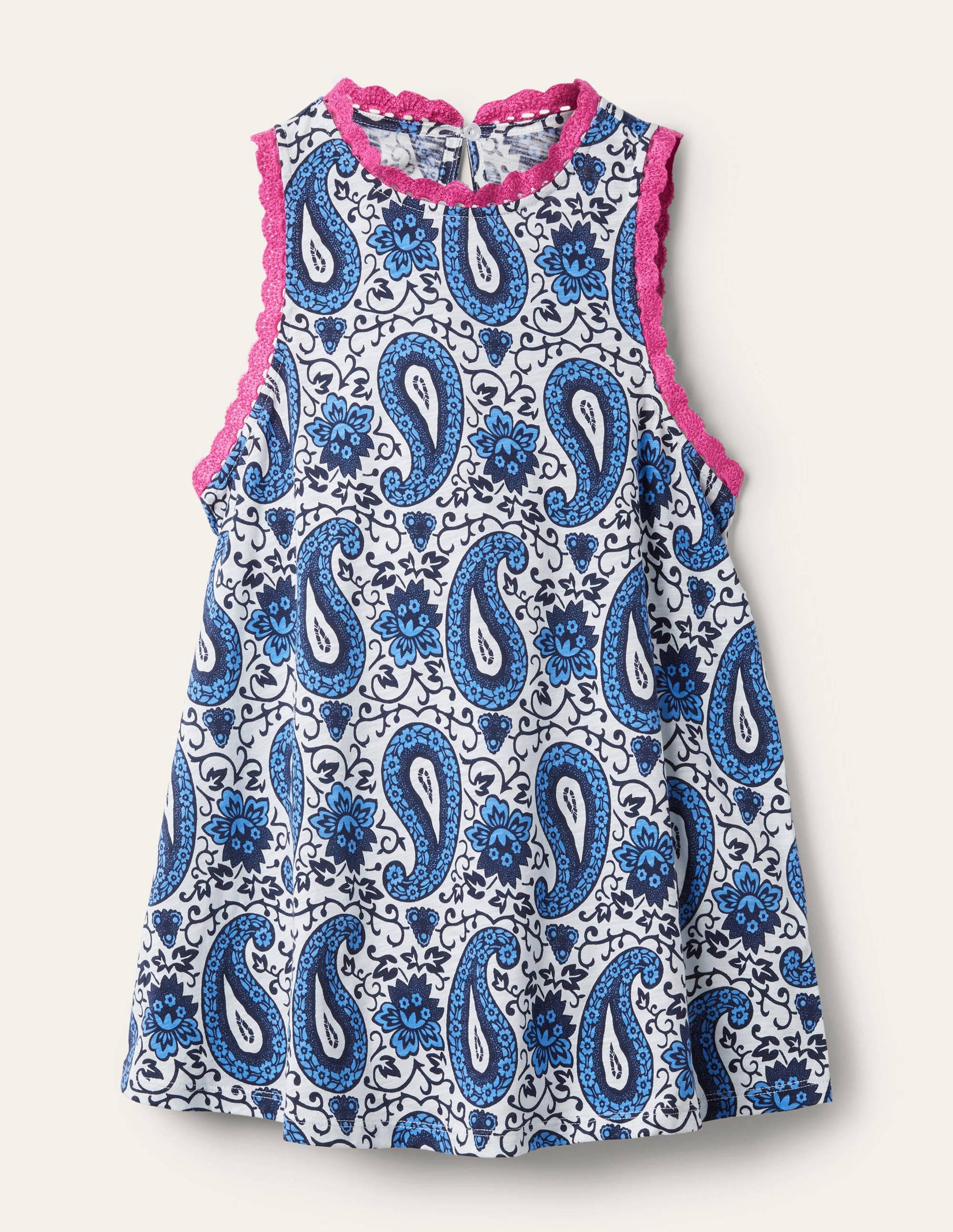 Jerseyoberteil mit Ziernähten-Blau, Bezauberndes Paisleymuster-9