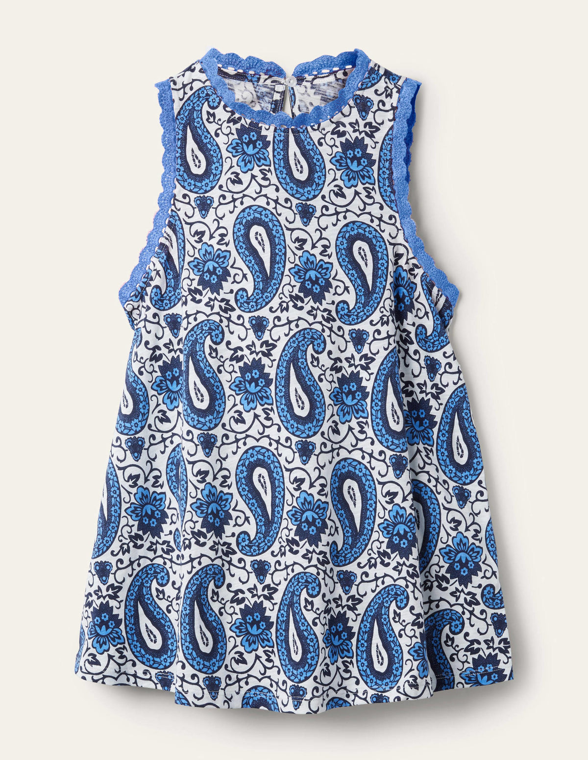 Jerseyoberteil mit Ziernähten-Blau, Bezauberndes Paisleymuster - Image 10