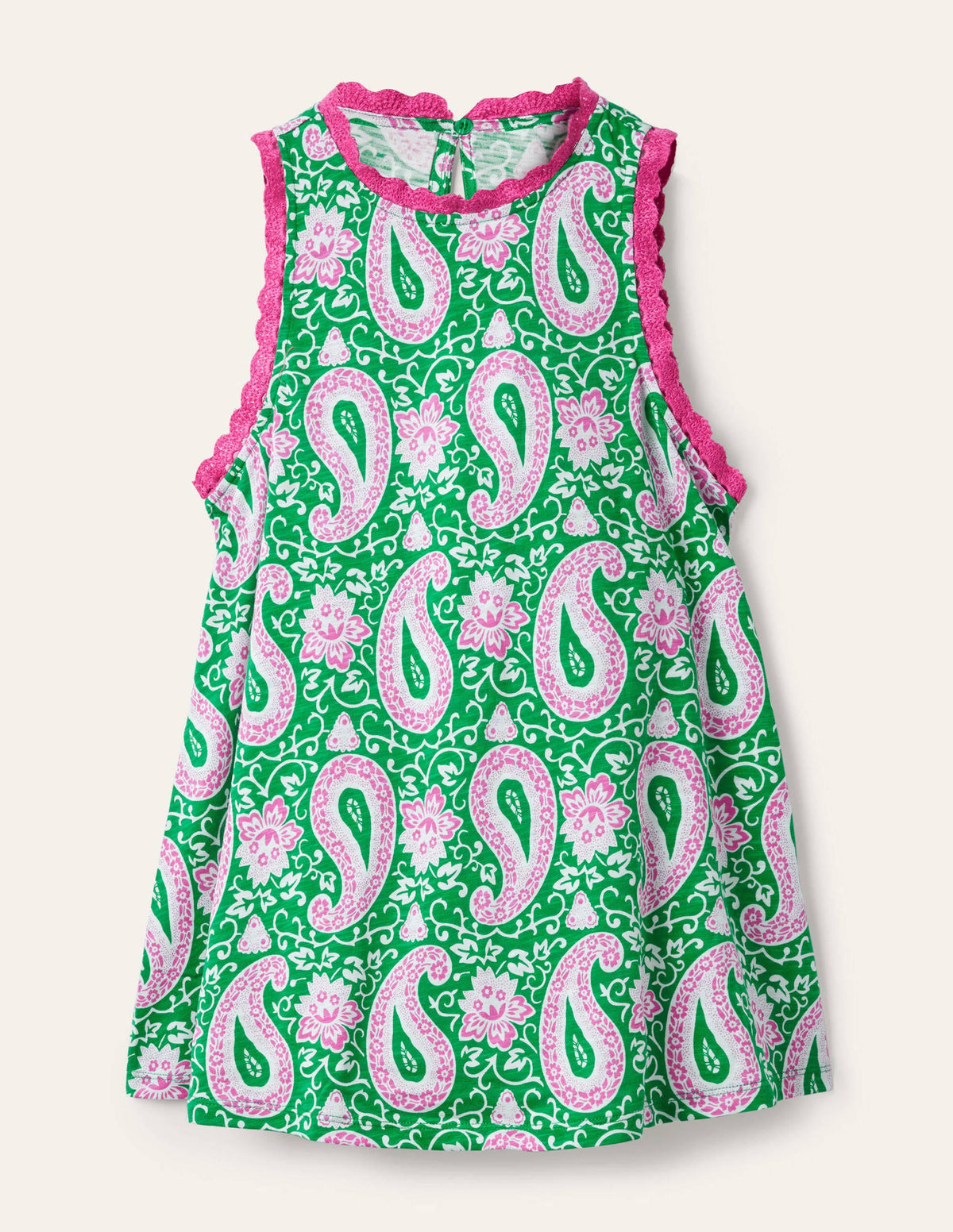 Stitch Detail Jersey Top-Emerald, Enchanting Paisley-5
