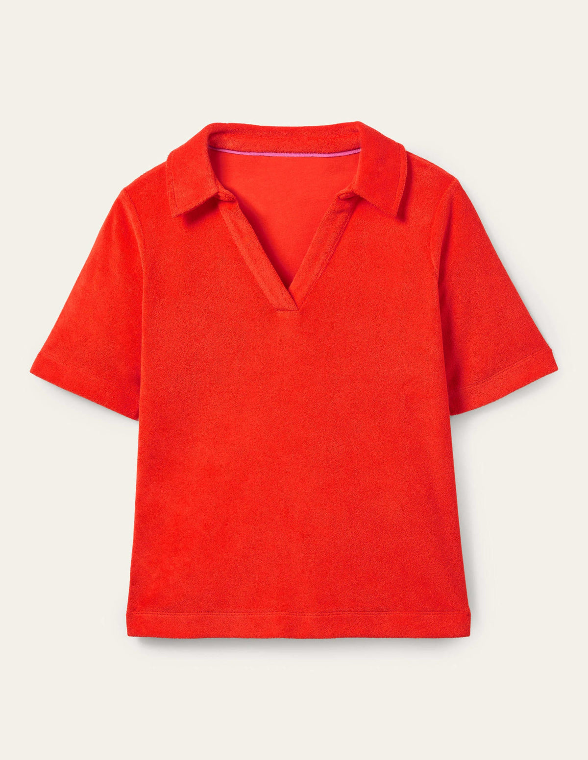 Erica Frottee-Poloshirt-Knalliges Papayaorange - Image 7