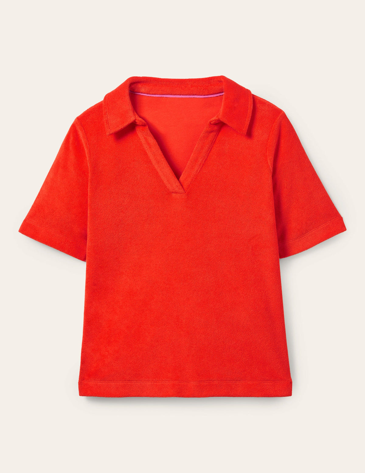 Erica Frottee-Poloshirt-Knalliges Papayaorange - Image 8