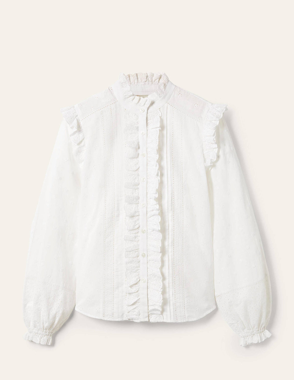 Chemise Iris avec broderie anglaise-Blanc-6
