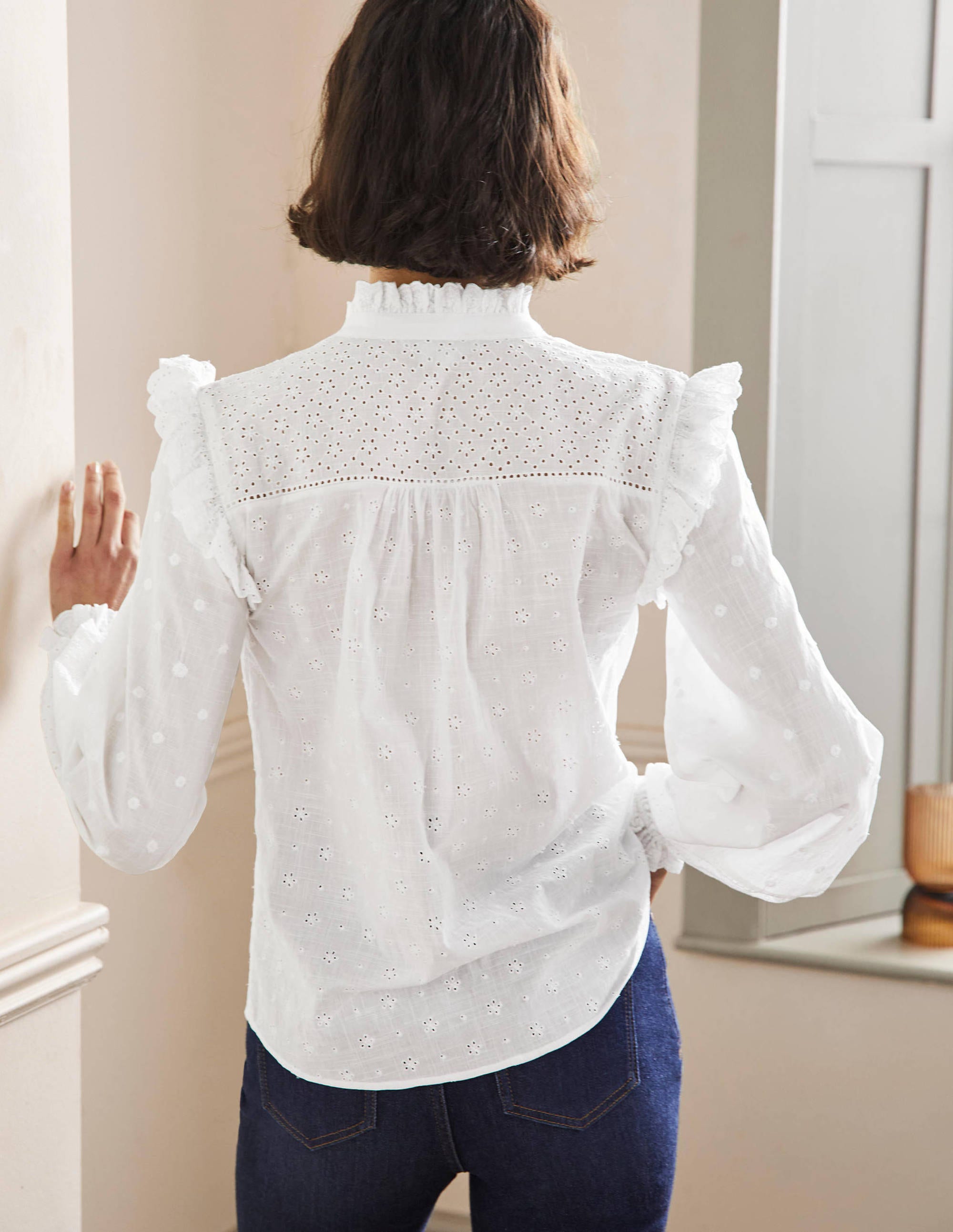 Chemise Iris avec broderie anglaise-Blanc - Image 3