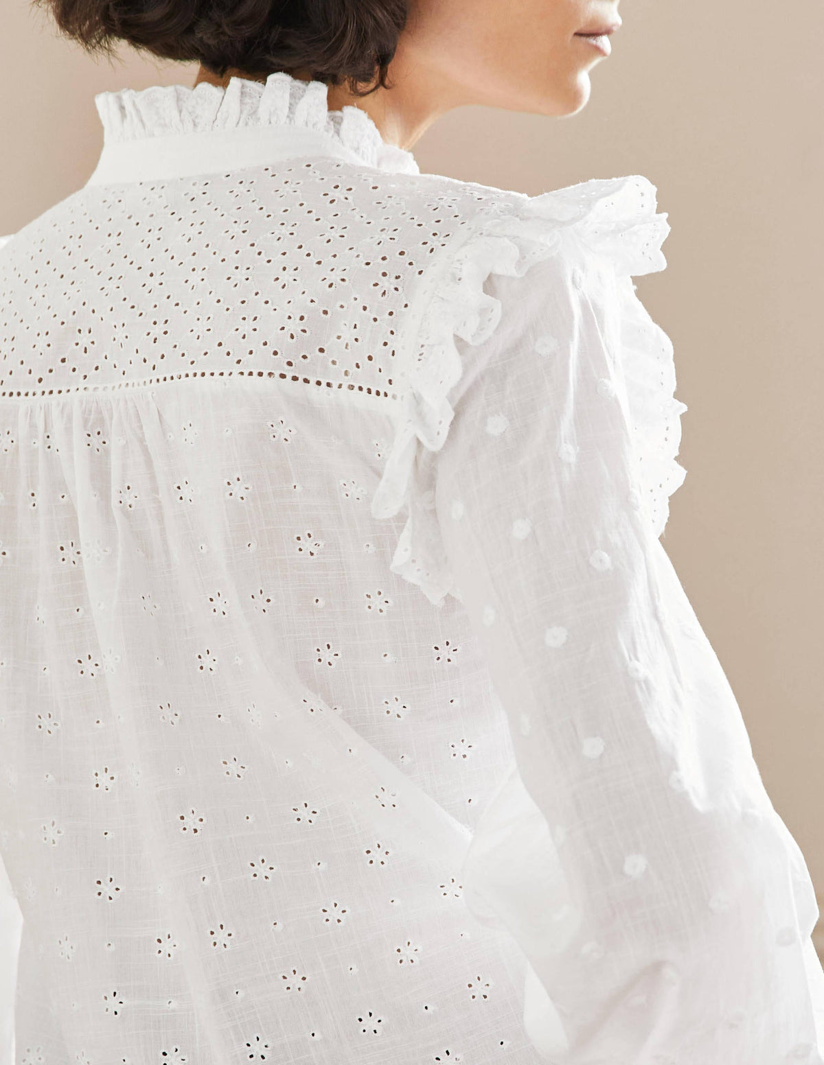 Chemise Iris avec broderie anglaise-Blanc-5