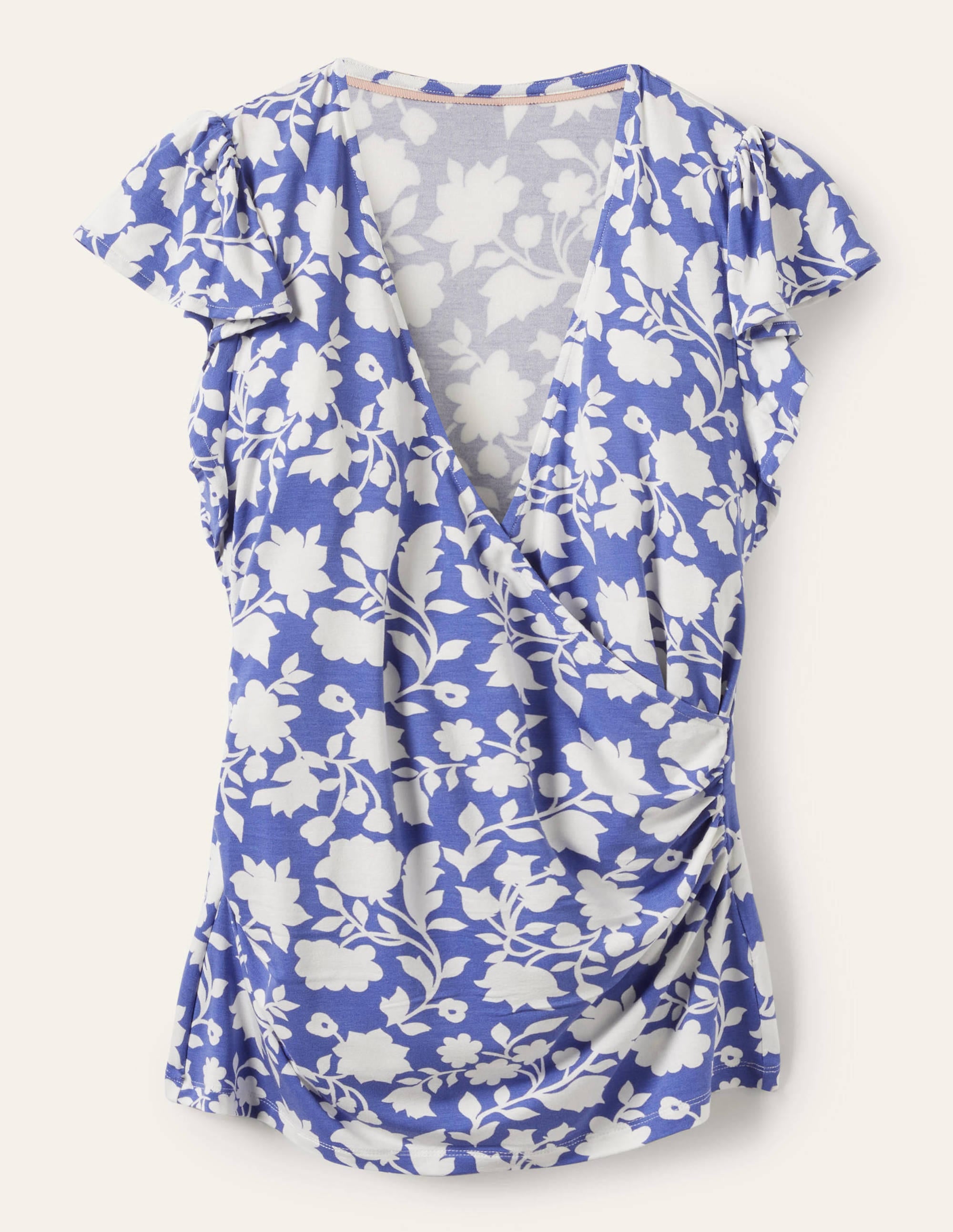 Wickeloberteil mit Flatterärmeln-Glockenblumenblau, Botanische Silhouette - Image 5