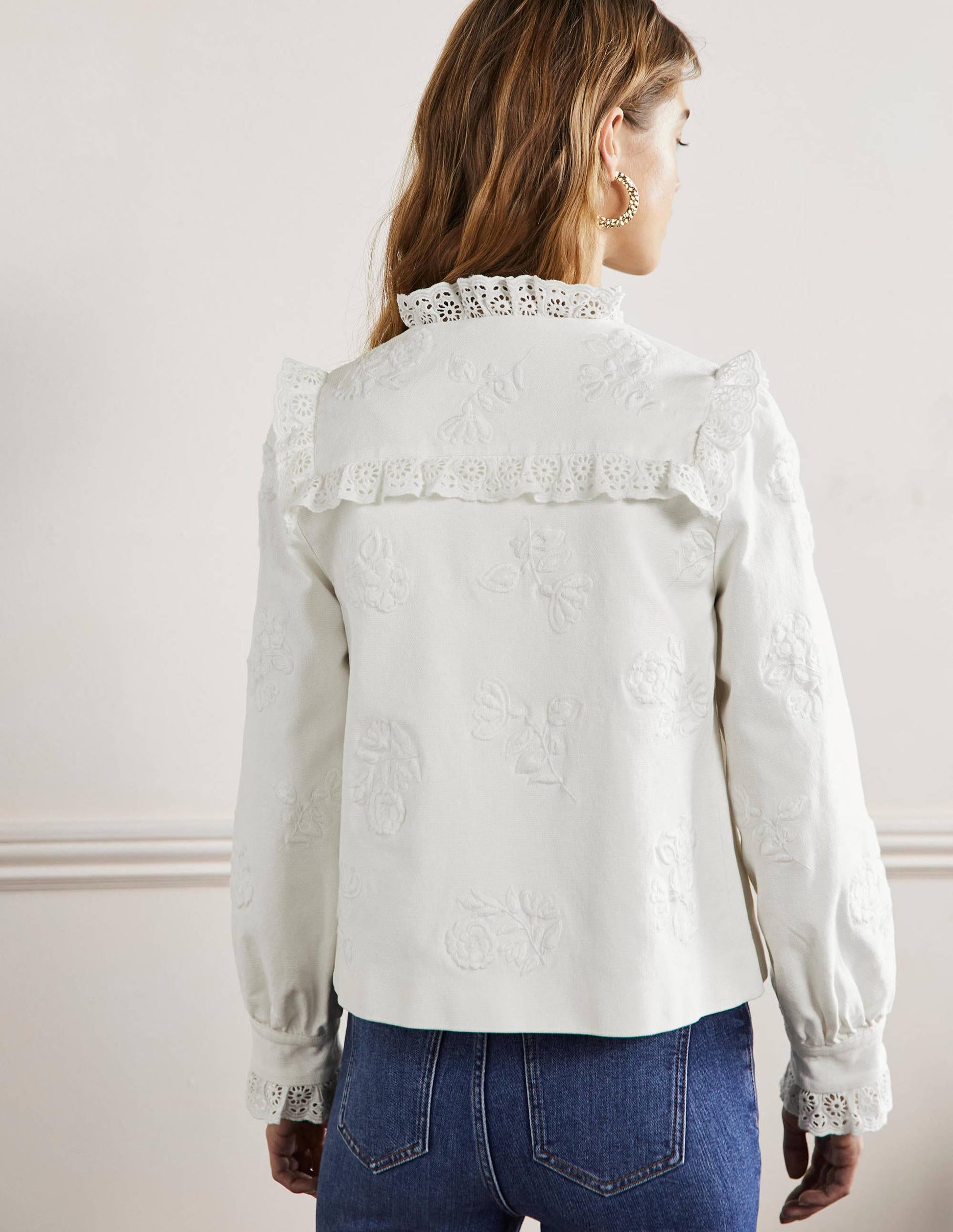 Baumwolljacke mit Lochstickerei-Naturweiß-3
