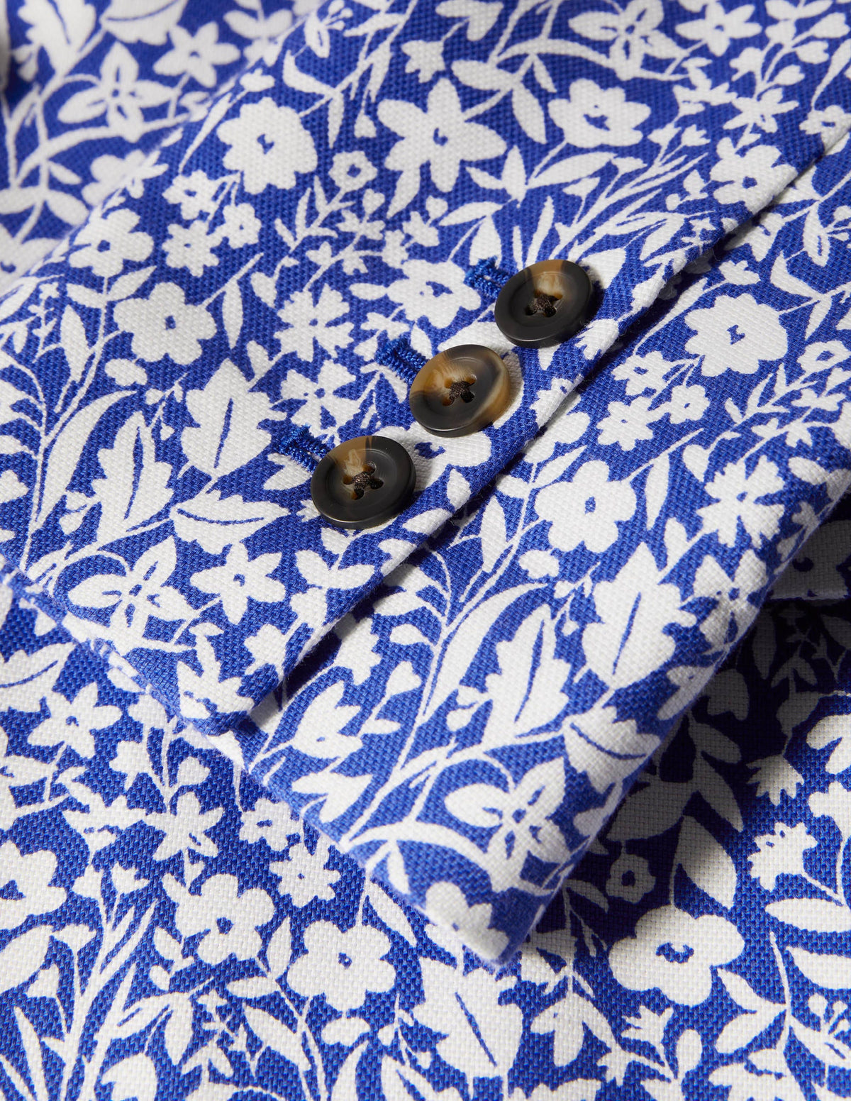 Carrie Strukturierter Baumwollblazer-Meeresblau/Naturweiß, Wildblumen - Image 6