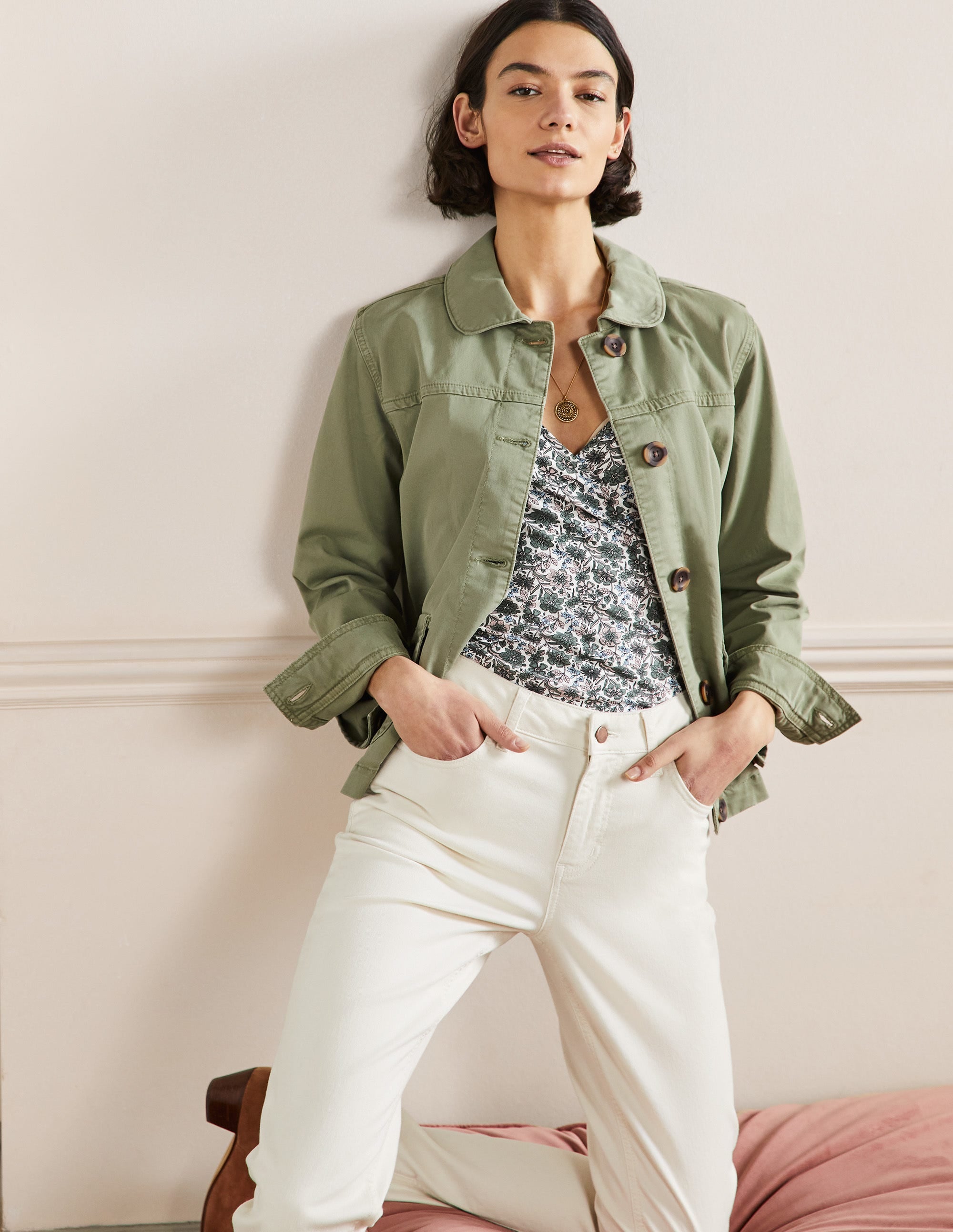Veste utilitaire avec poches plaquées-Vert forêt vierge - Image 1