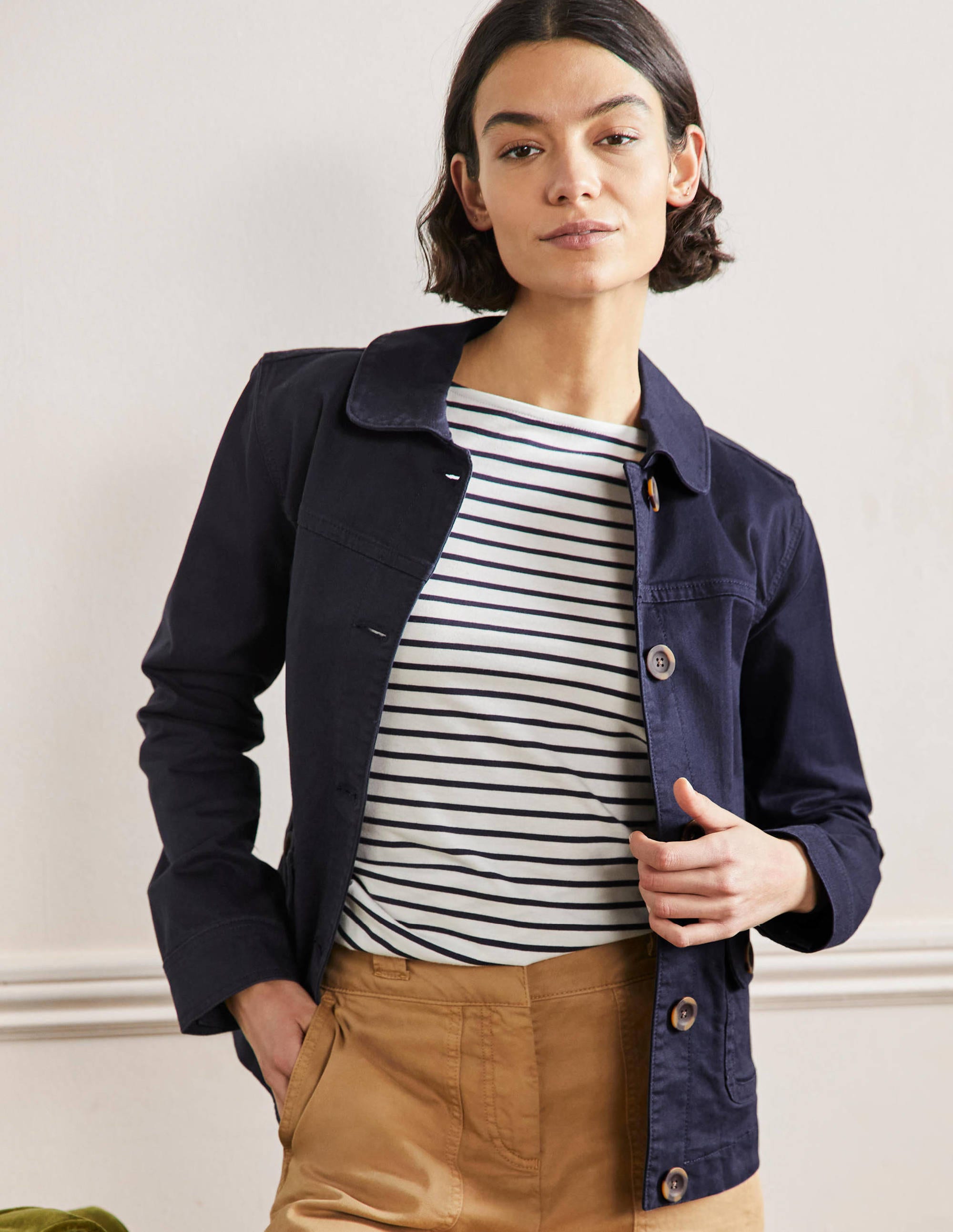 Patch Pocket Chore Jacket-Navy - Image 4