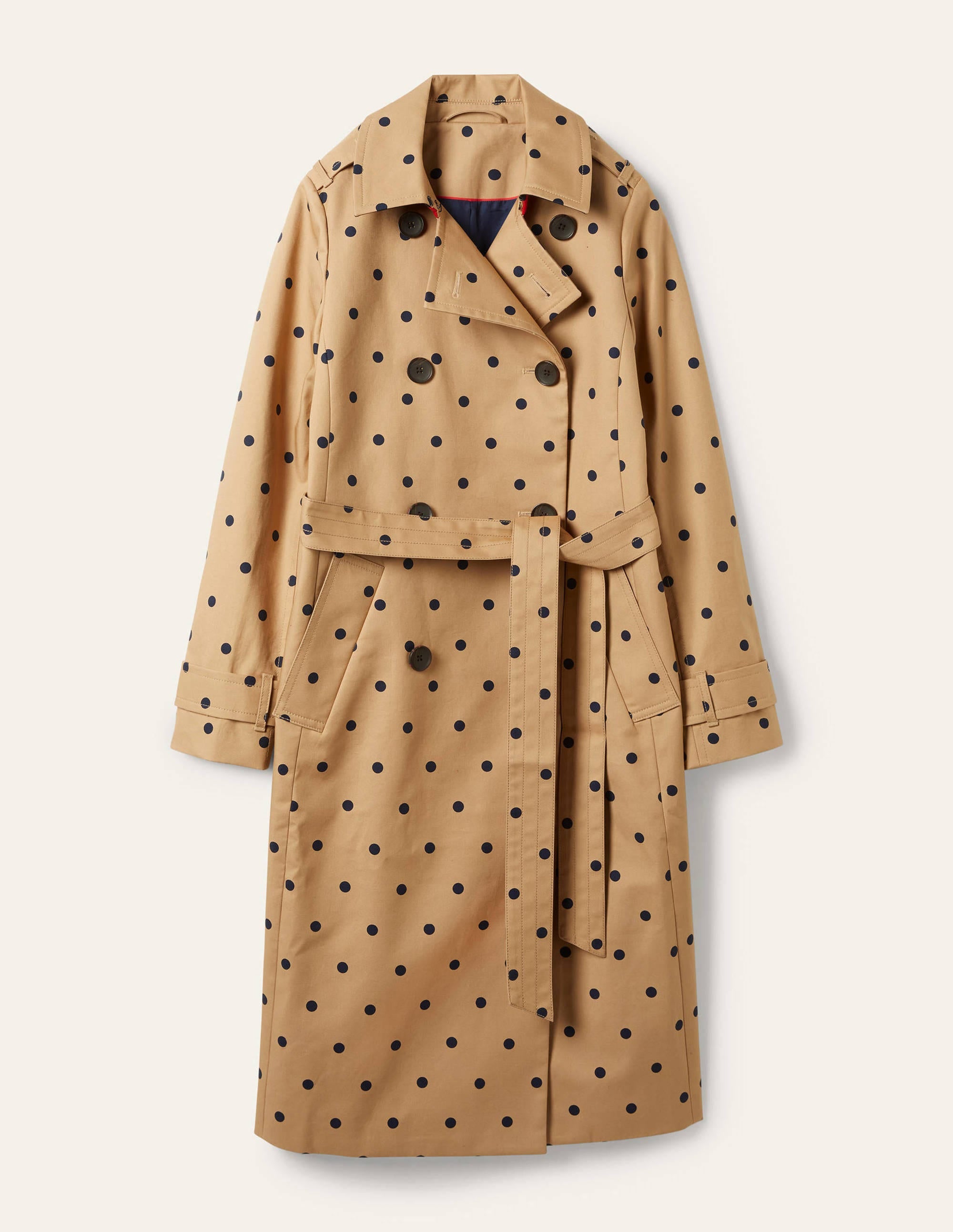 Gemusterter Trenchcoat aus Baumwolle-Gemahlener Ingwer, Getupft - Image 6