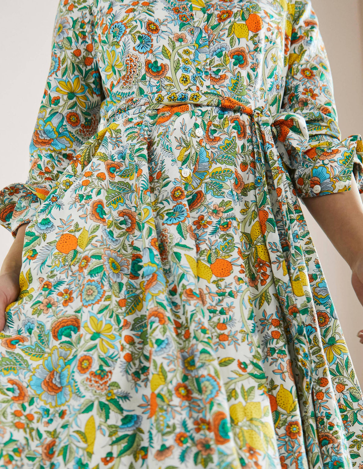 Robe-chemise midi Kitty-Ivoire, citron pétillant-5