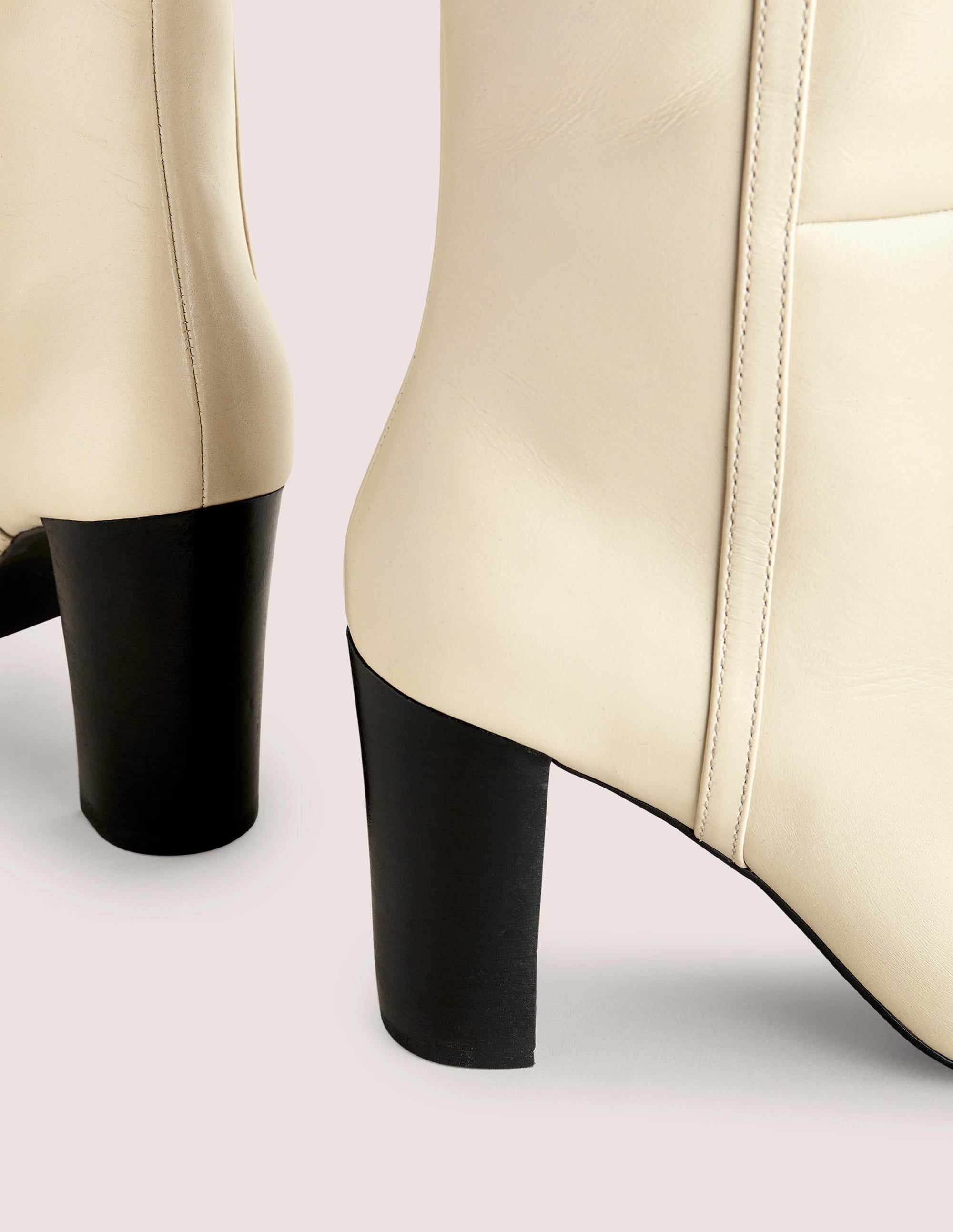 Kniehohe Lederstiefel-Creme - Image 3