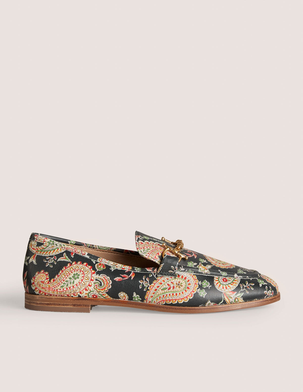 Loafer aus Leder mit Trensen-Schwarz, Paisleymuster - Image 1