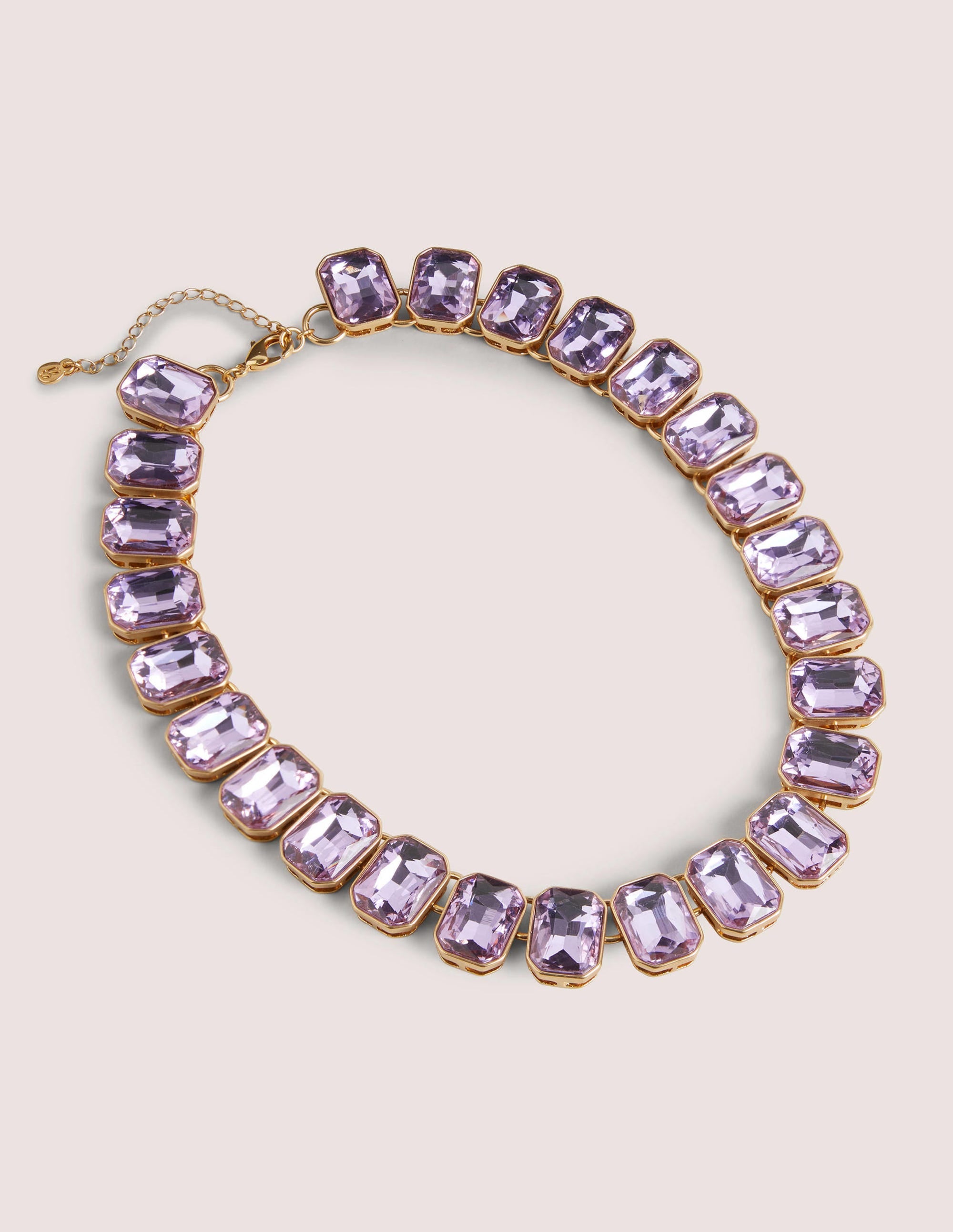 Halskette mit großen Schmucksteinen-Violett - Image 1