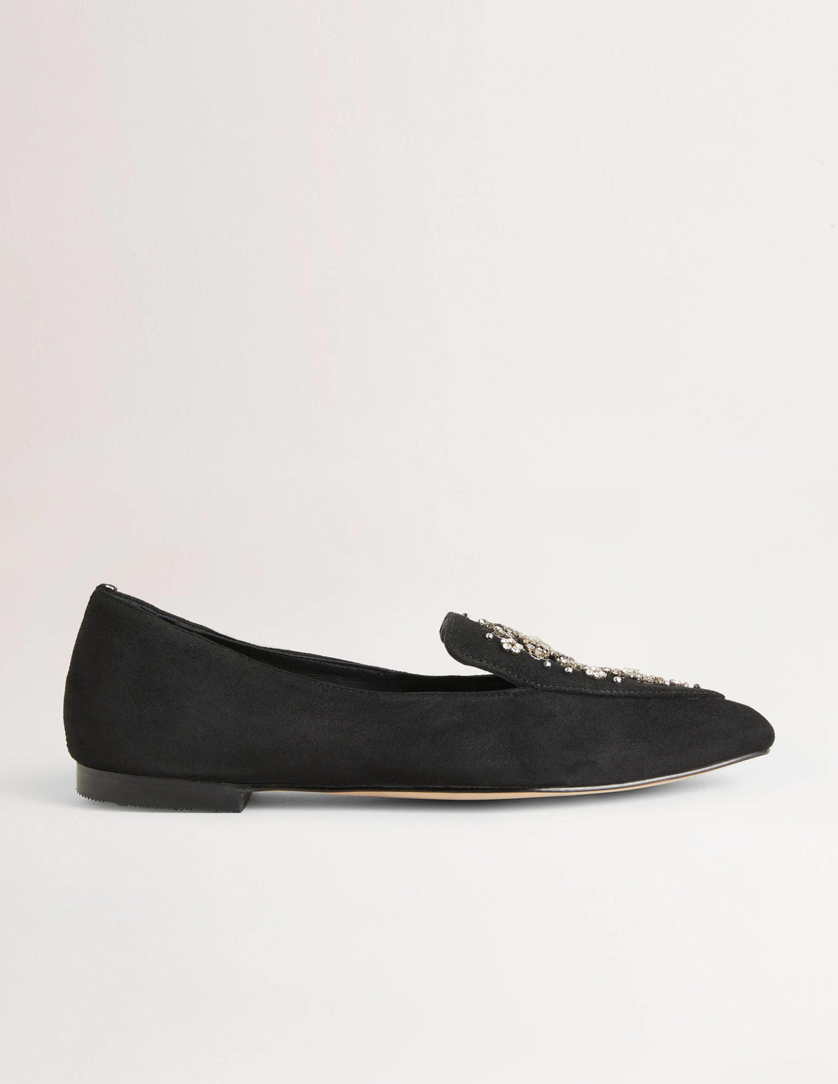 Mocassins ornementés en daim-Noir - Image 1