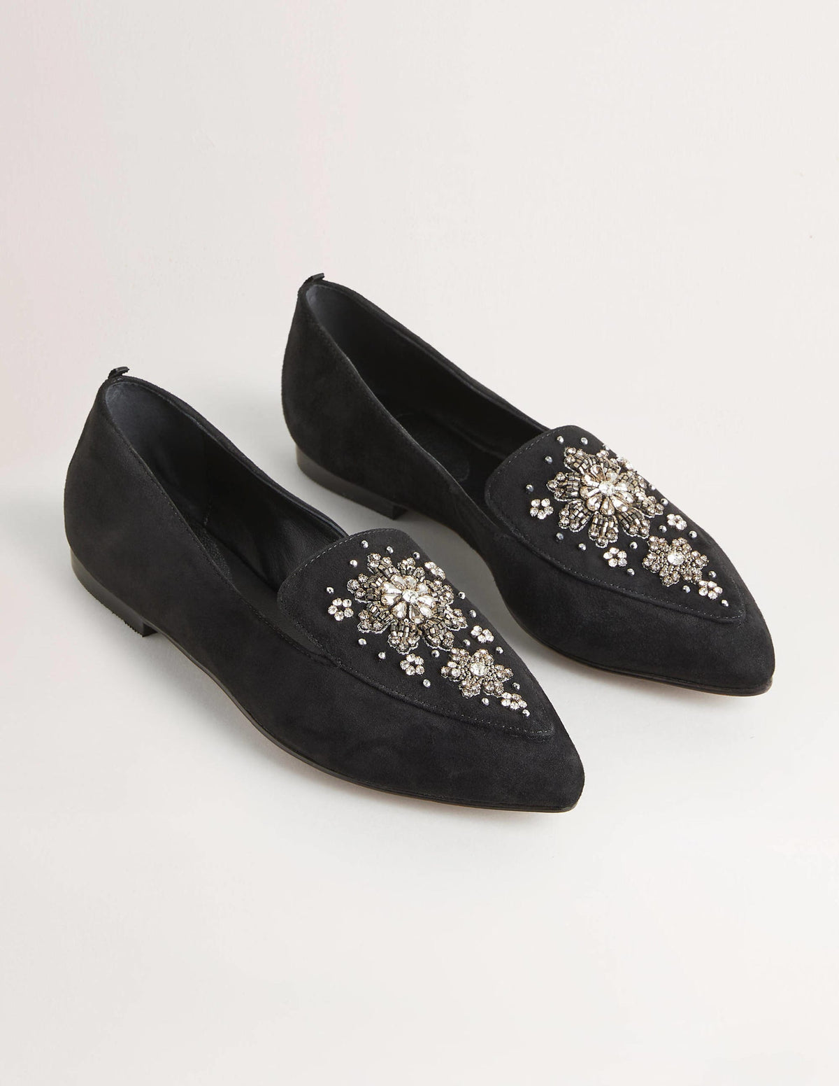 Mocassins ornementés en daim-Noir-2
