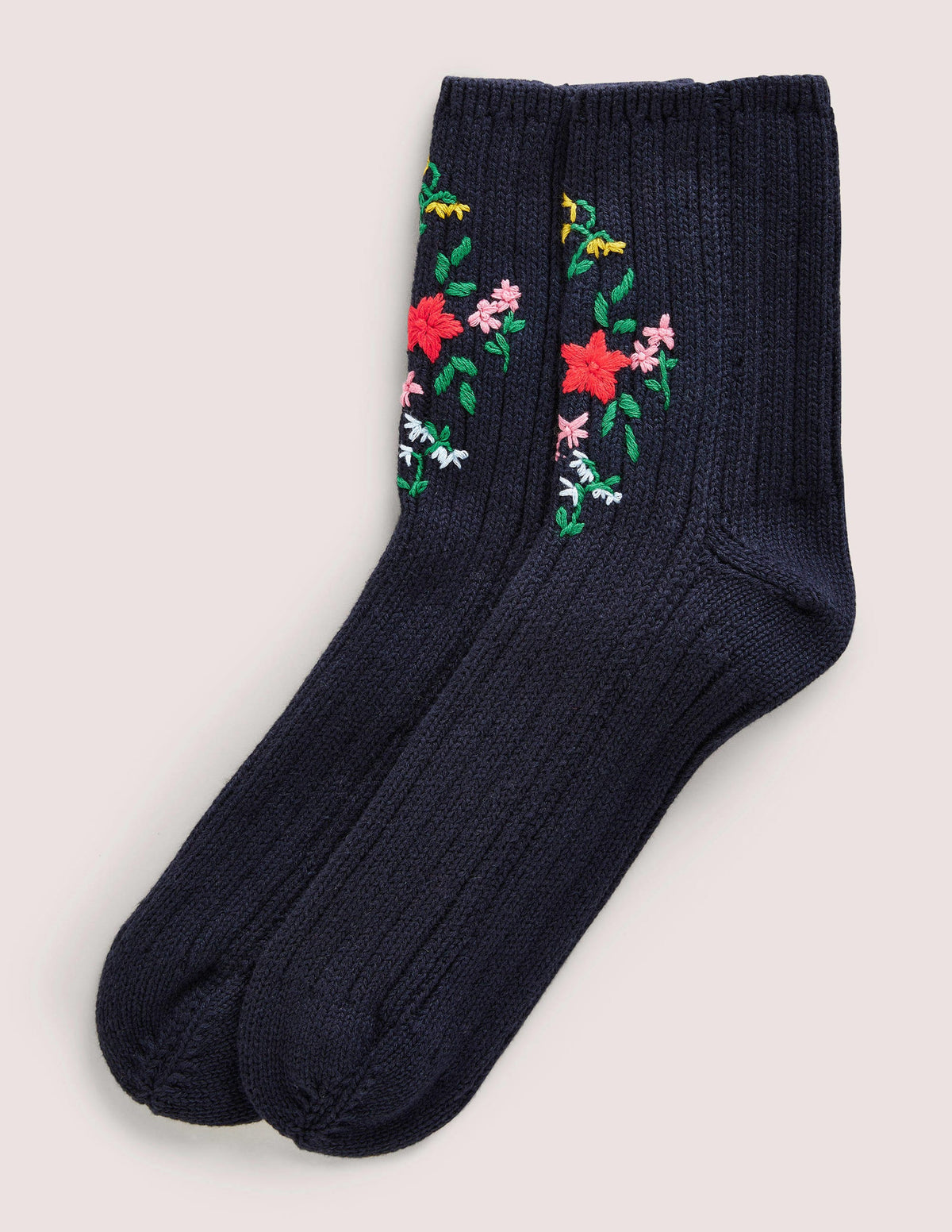 Bestickte Bettsocken-Marineblau - Image 1