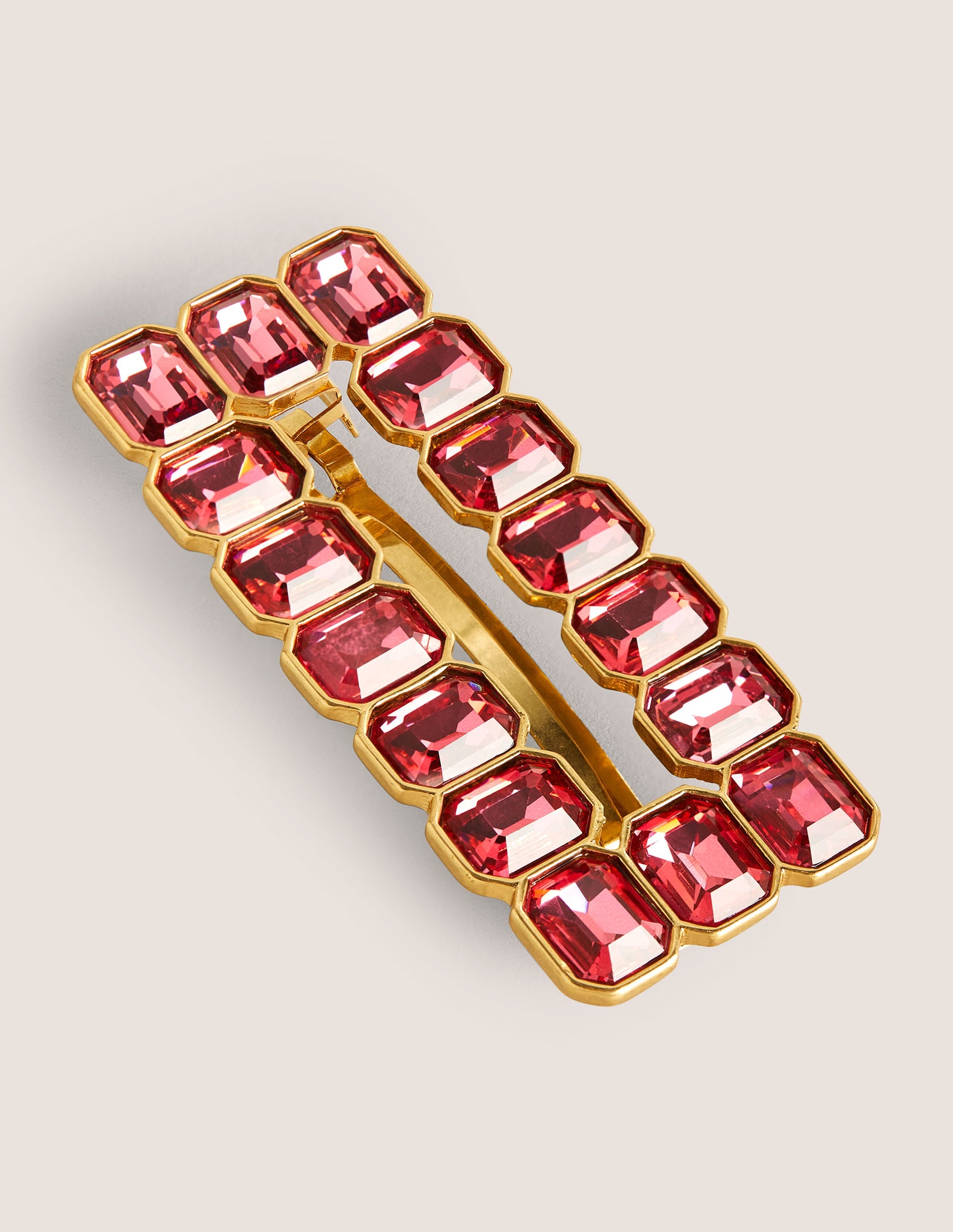 Große Haarspange mit Schmucksteinen-Rosa - Image 1