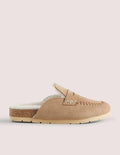 Offene Lammfell-Loafer-Eichelbraun