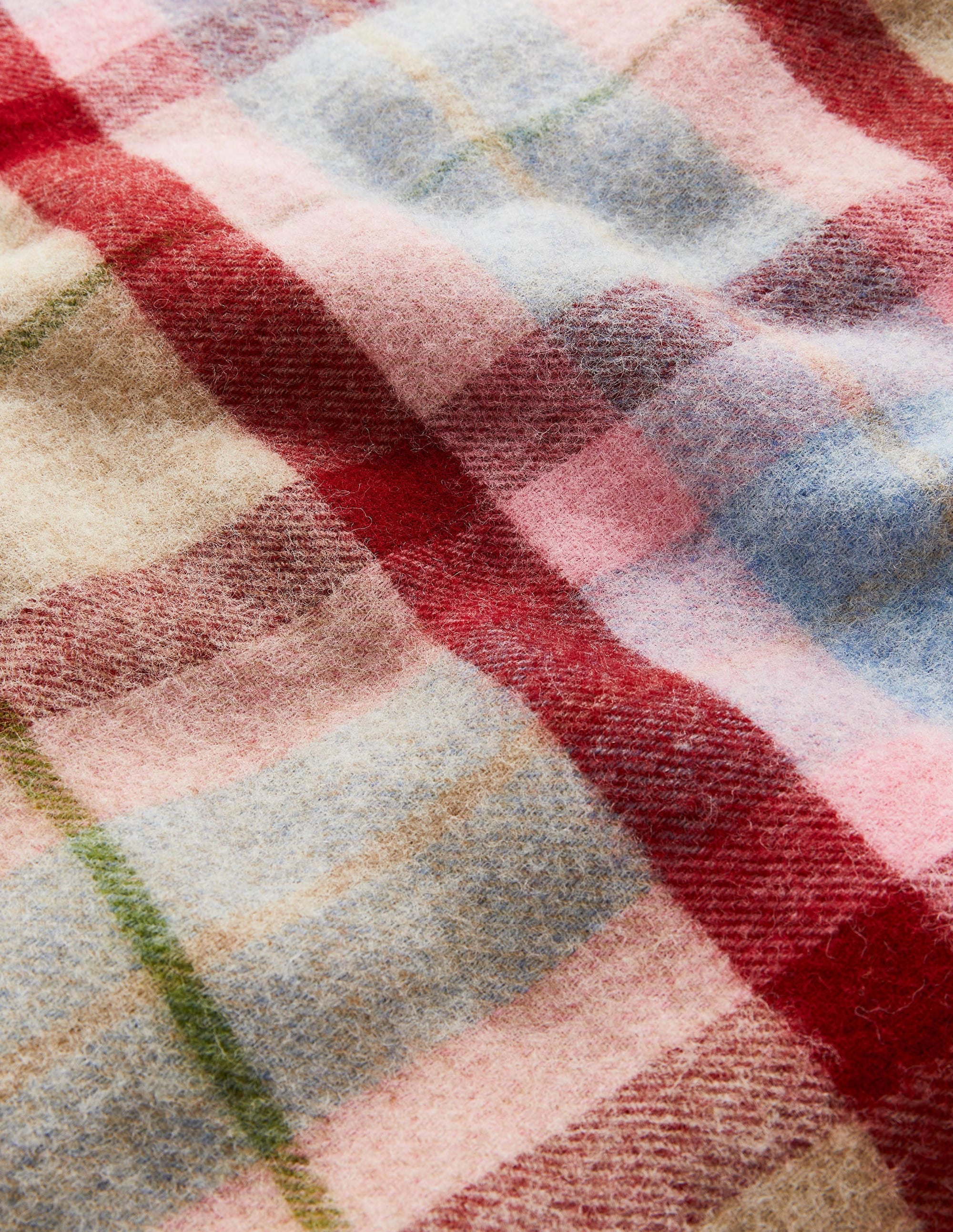 Wool Throw-Grey Marl/ Pink Check - Image 2