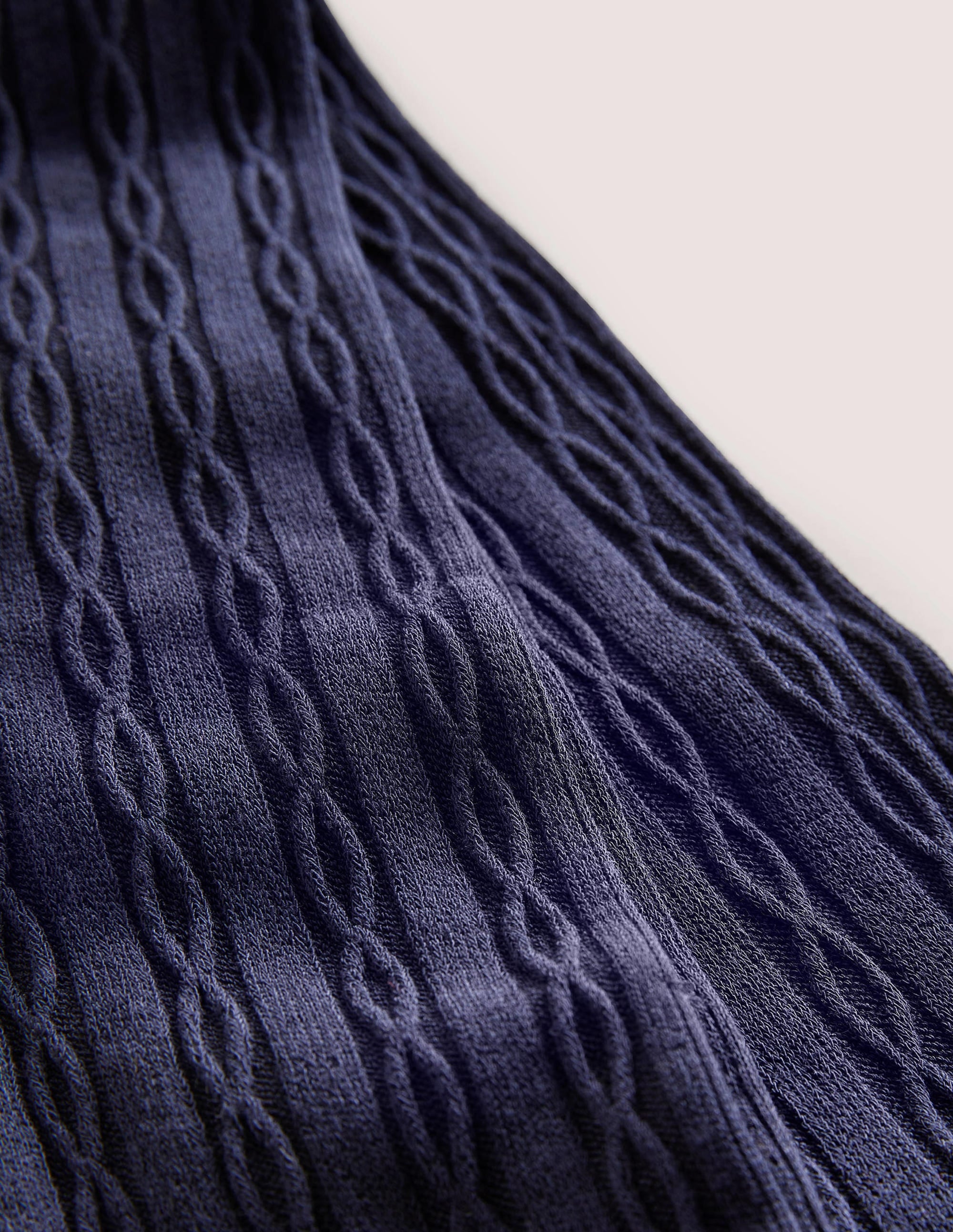 Zopfstrick-Strumpfhose-Mitternachtsblau - Image 2
