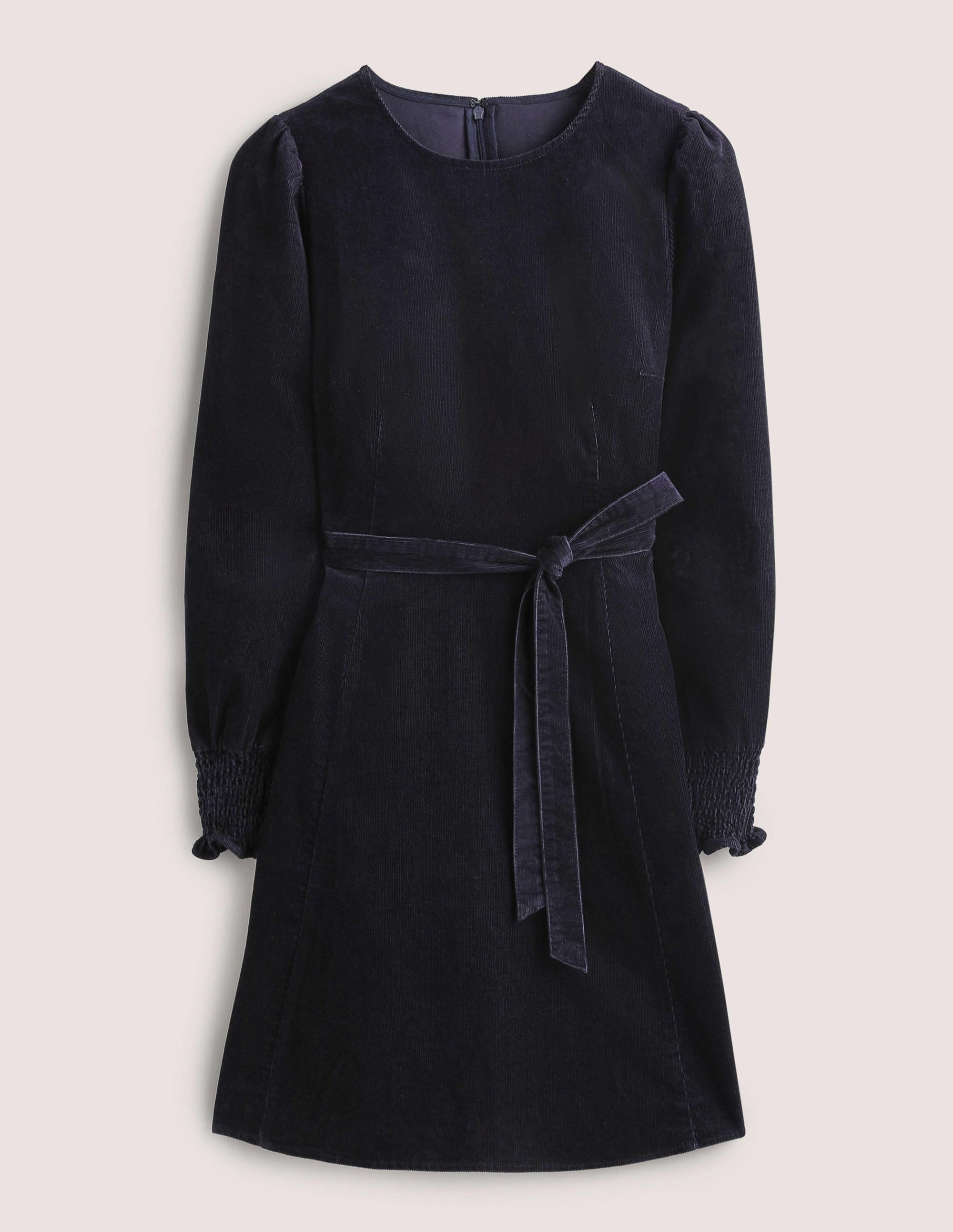 Cordkleid mit gesmokten Bündchen-Marineblau - Image 6