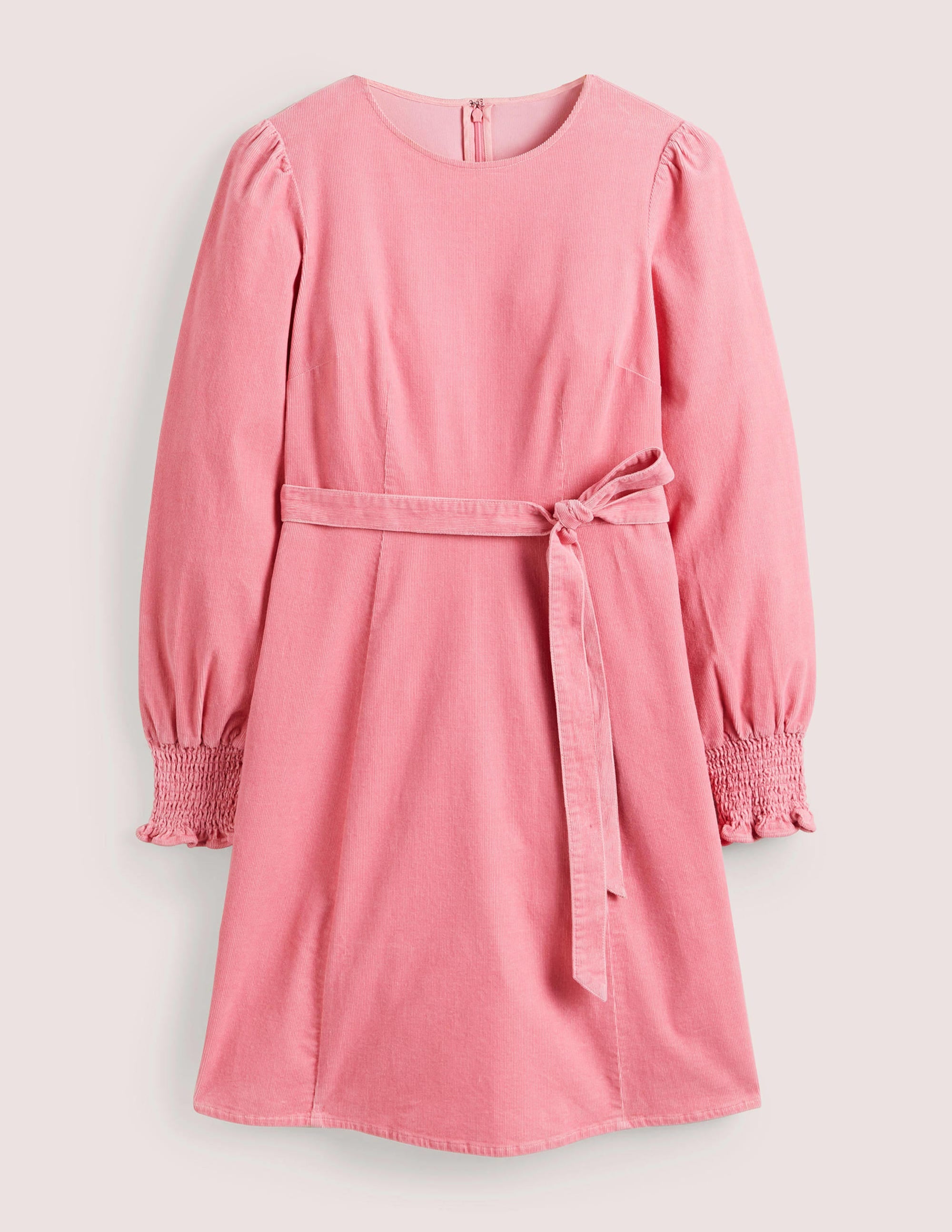 Robe en velours côtelé à poignets smockés-Rose sauvage - Image 7
