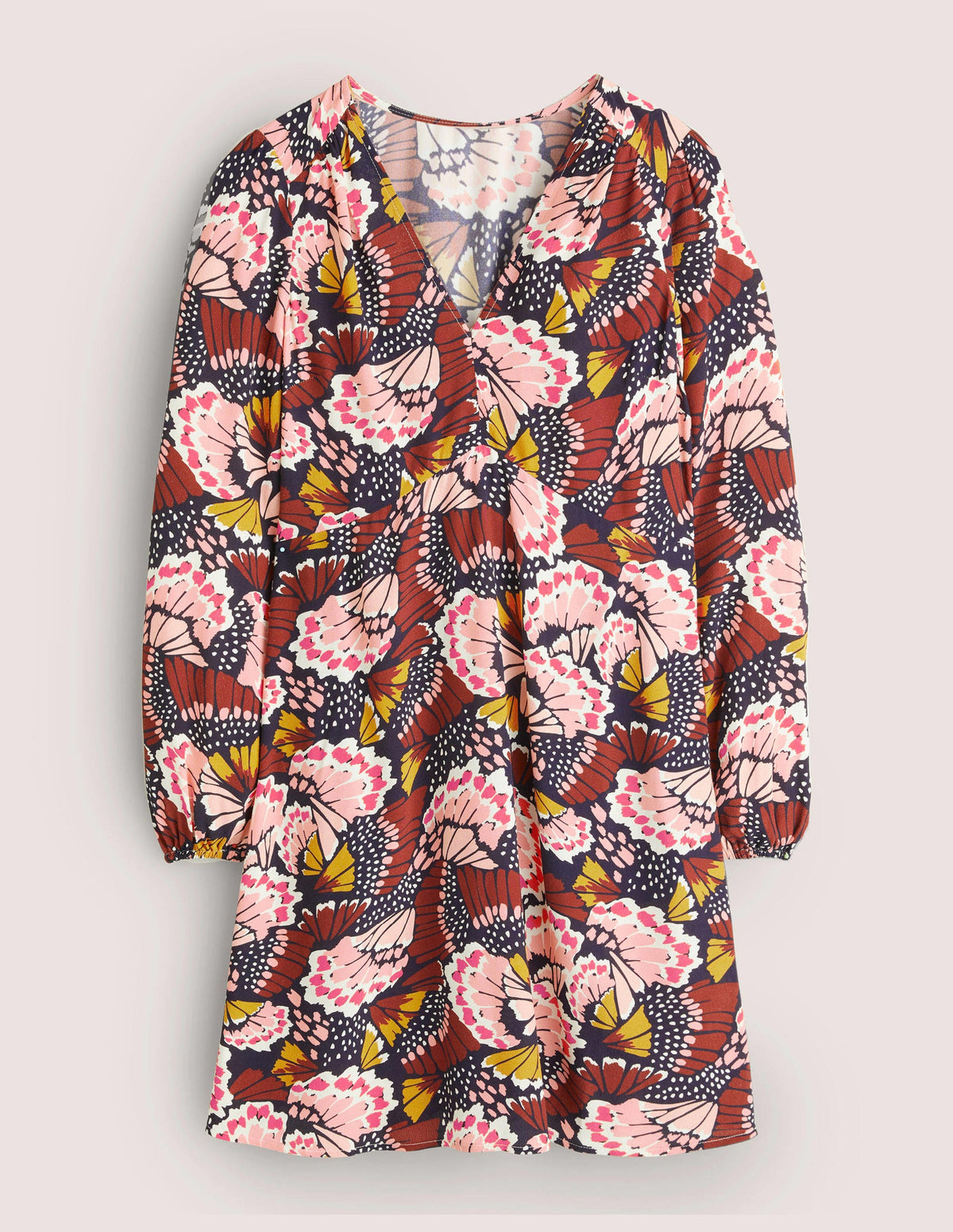 Kleid mit V-Ausschnitt-Bunt, Blütenmuster - Image 6