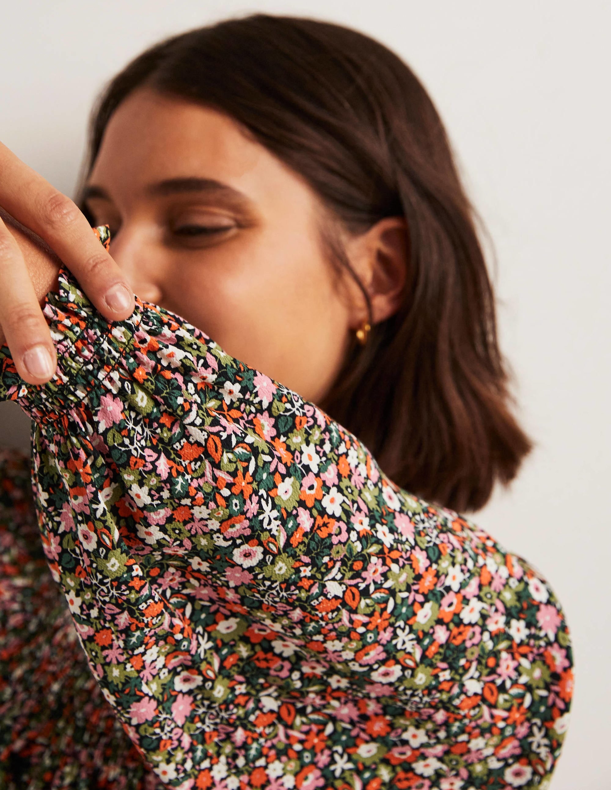 Robe à volants et empiècement smocké-Multi, motif Floret Meadow - Image 5