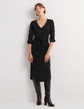 Robe colonne longueur midi en jersey-Noir