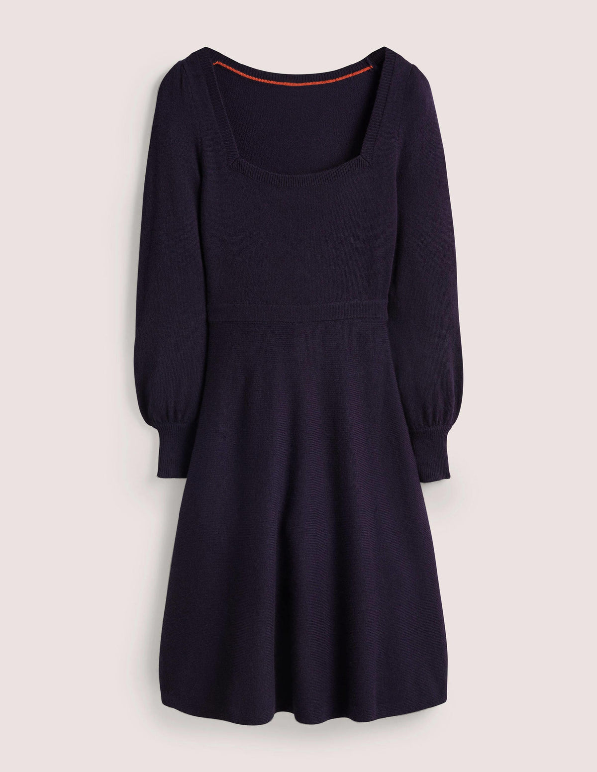 Square Neck Knitted Dress-Navy - Image 6