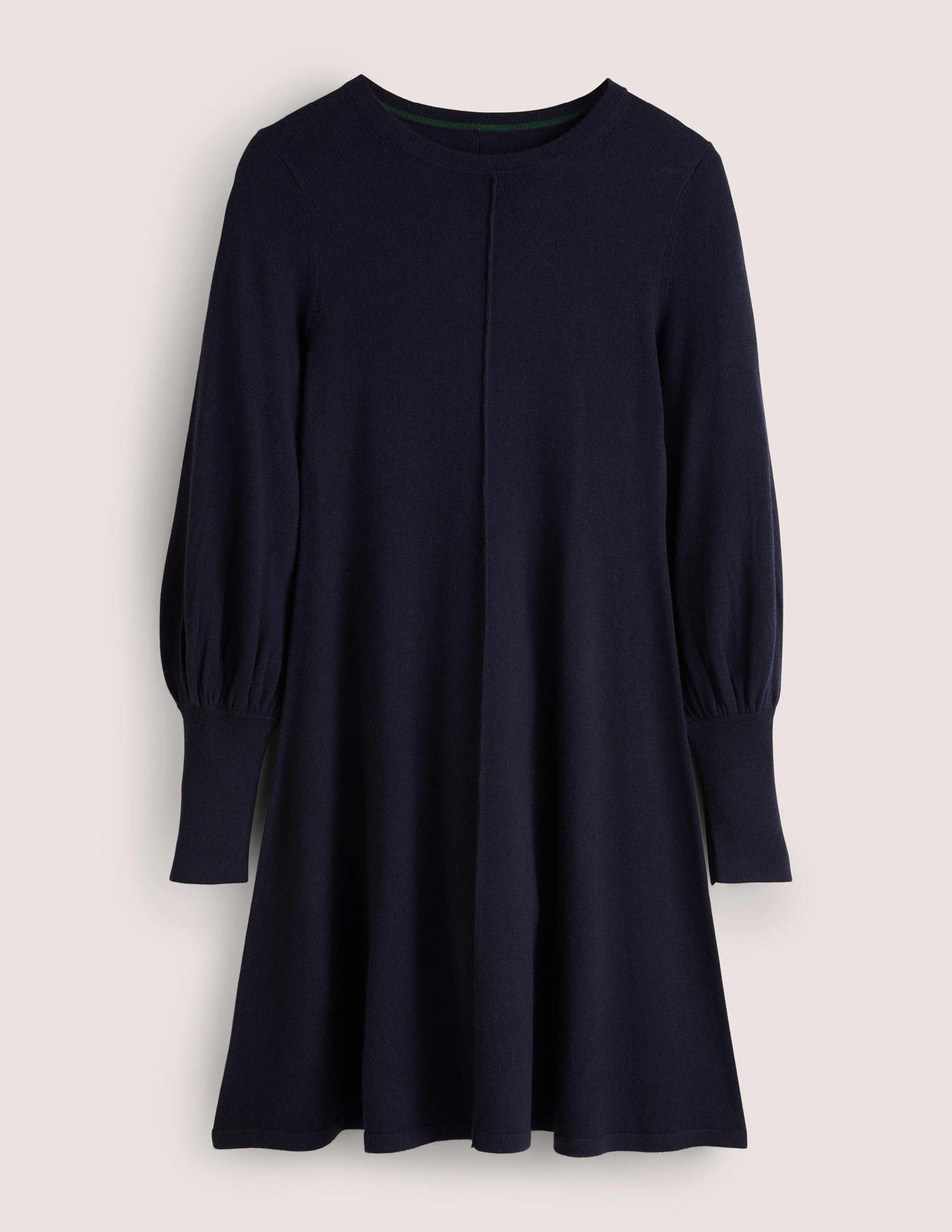 Mini-robe en maille avec détail au poignet-Bleu marine-5