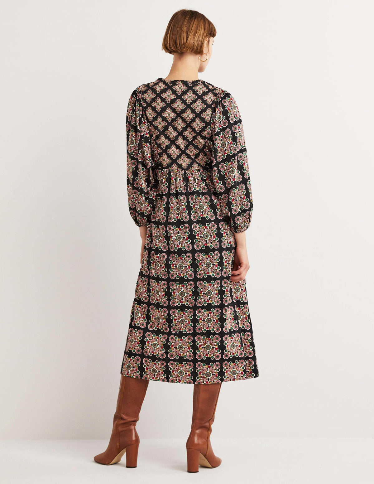 Robe midi en jersey-Multi, motif Daisy Illusion Tile - Image 3