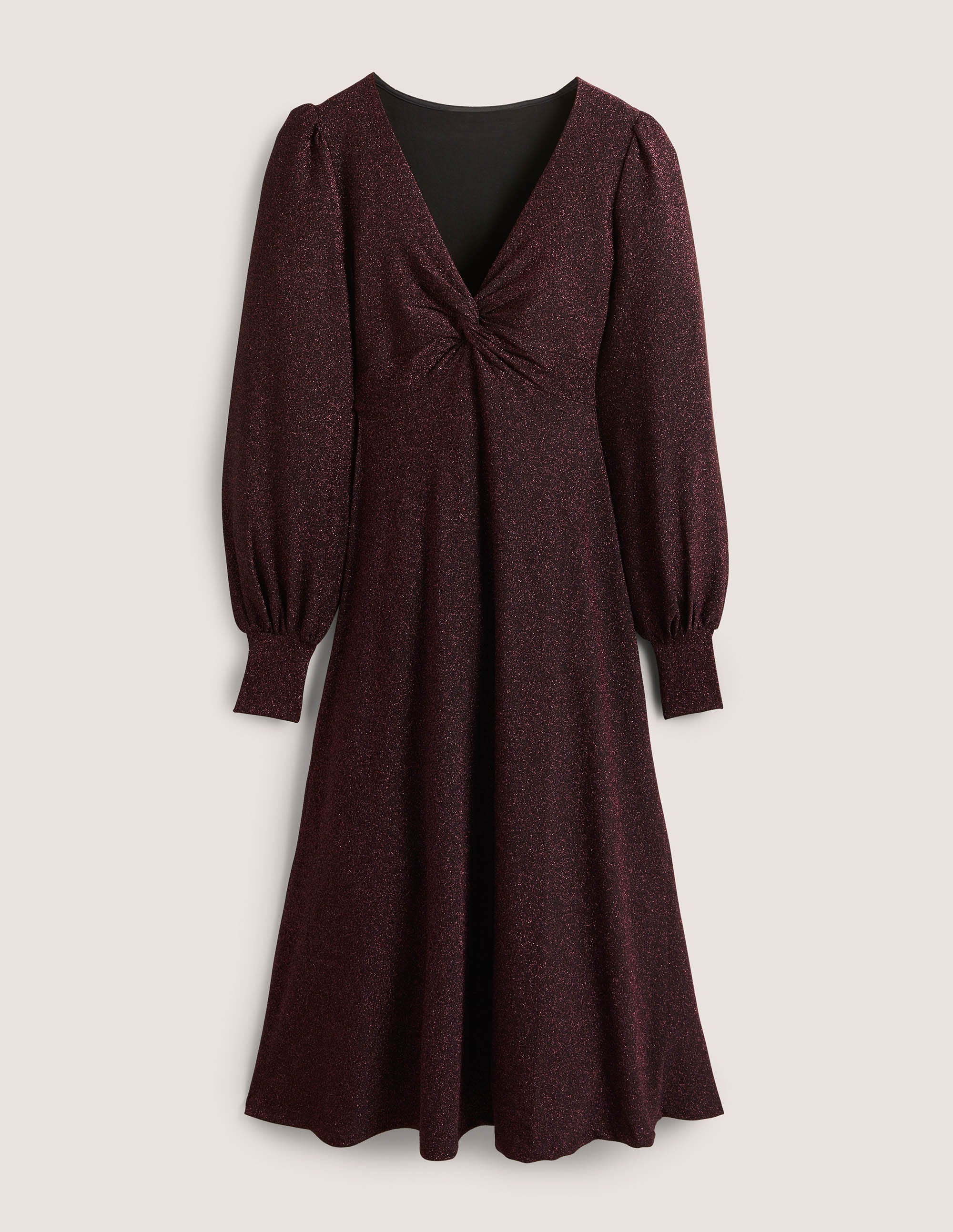 Purple Sparkle Metallic Jersey Midi Dress-Violett, Glitzer - Image 6