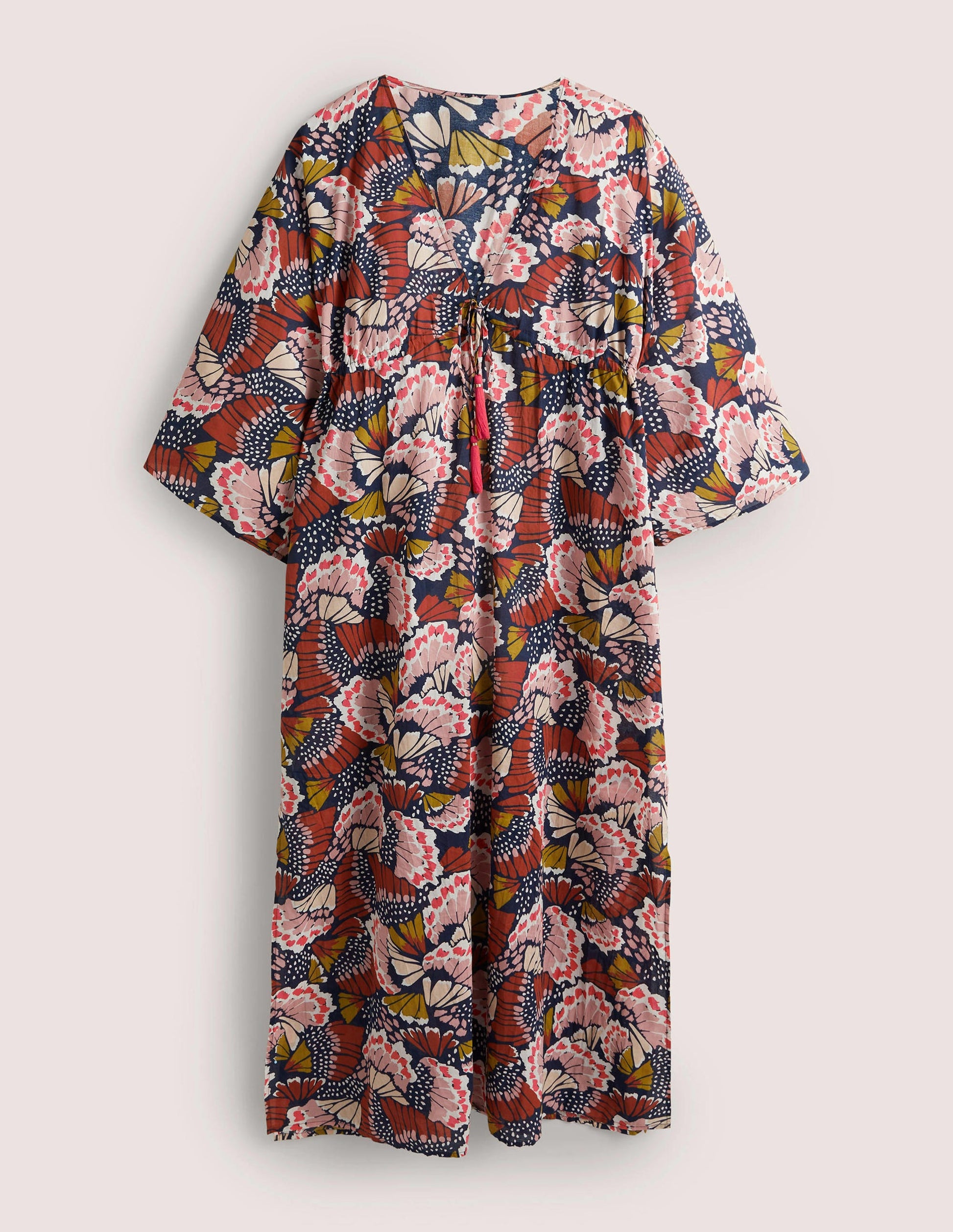 Robe-caftan longue coupe empire-Multi, motif Petal Stamp-5
