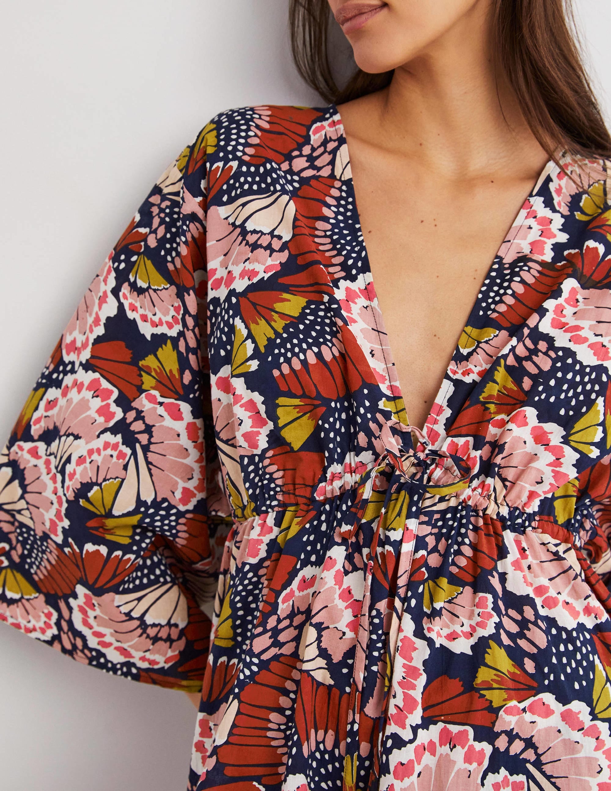 Robe-caftan longue coupe empire-Multi, motif Petal Stamp - Image 2