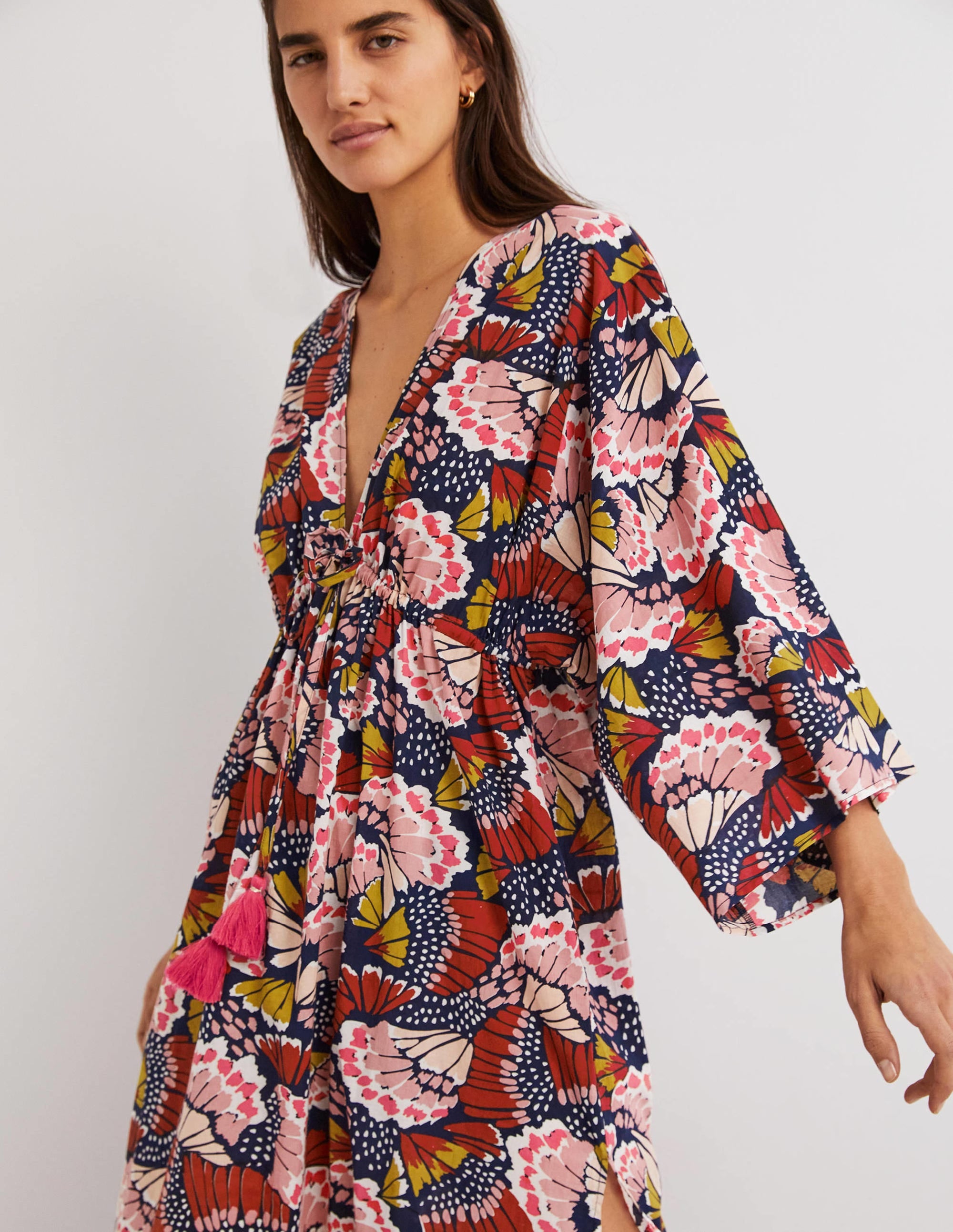 Robe-caftan longue coupe empire-Multi, motif Petal Stamp - Image 4