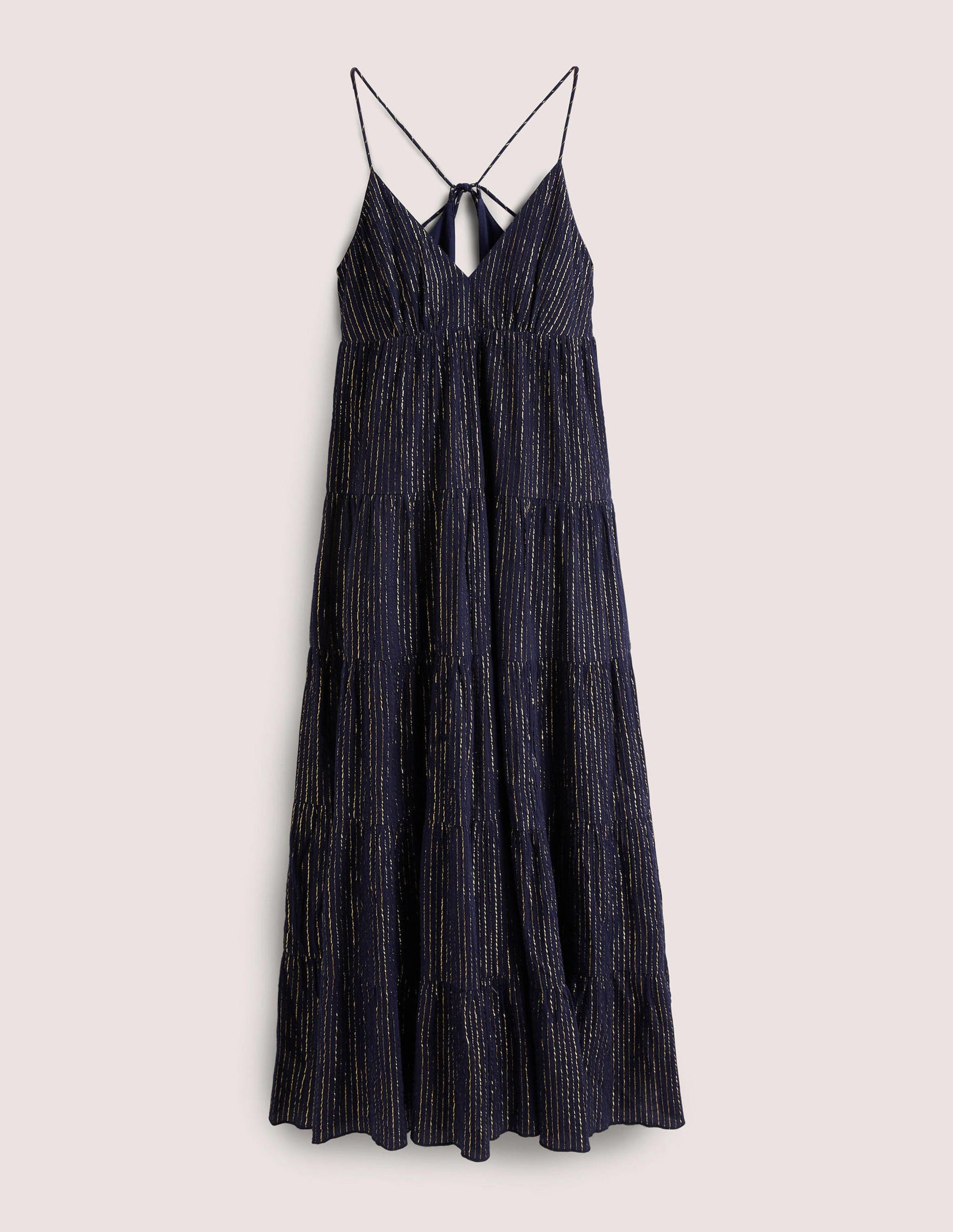 Maxikleid in Blockfarben-Navy, Lurex-6
