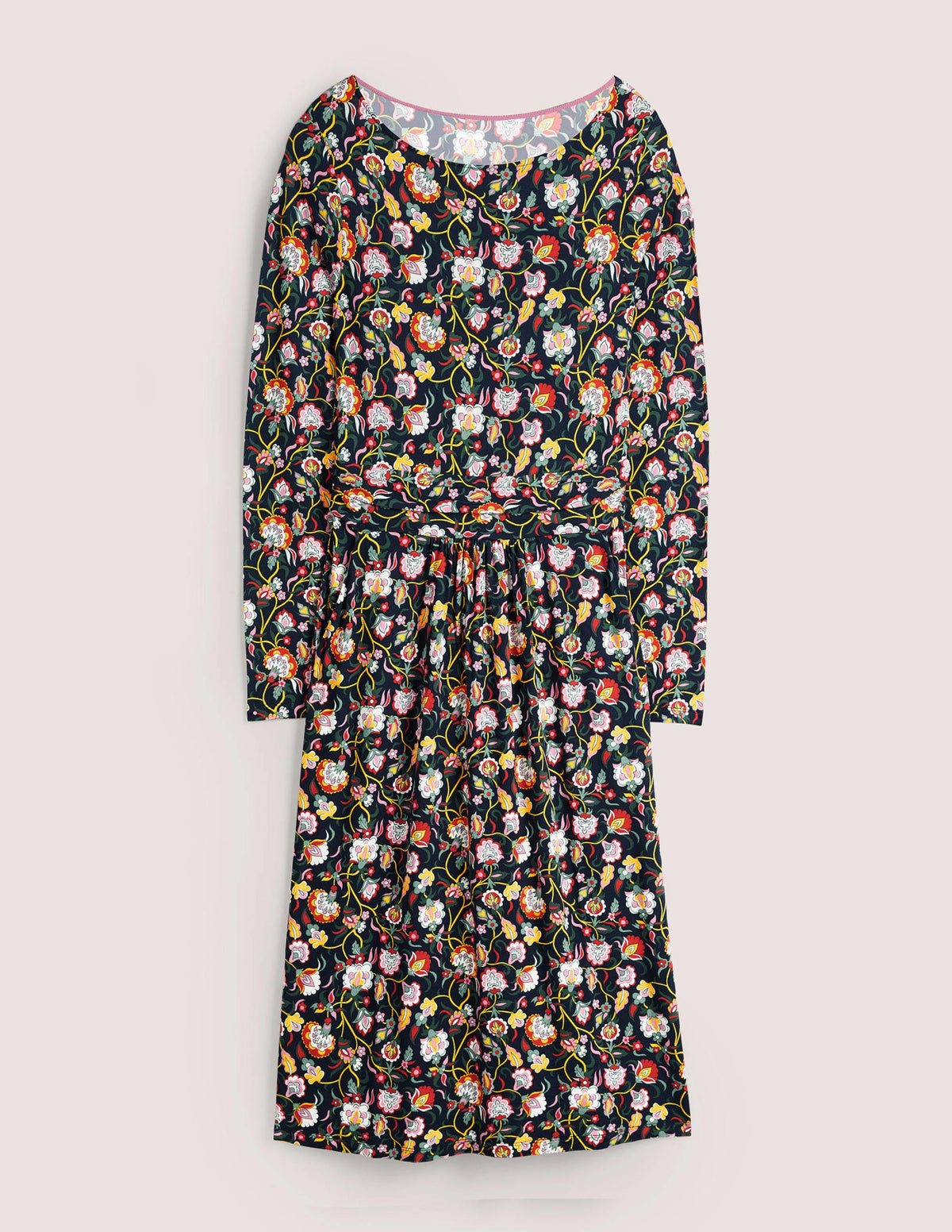 Abigail Jerseykleid-Französisches Navy, Üppige Blumen-6