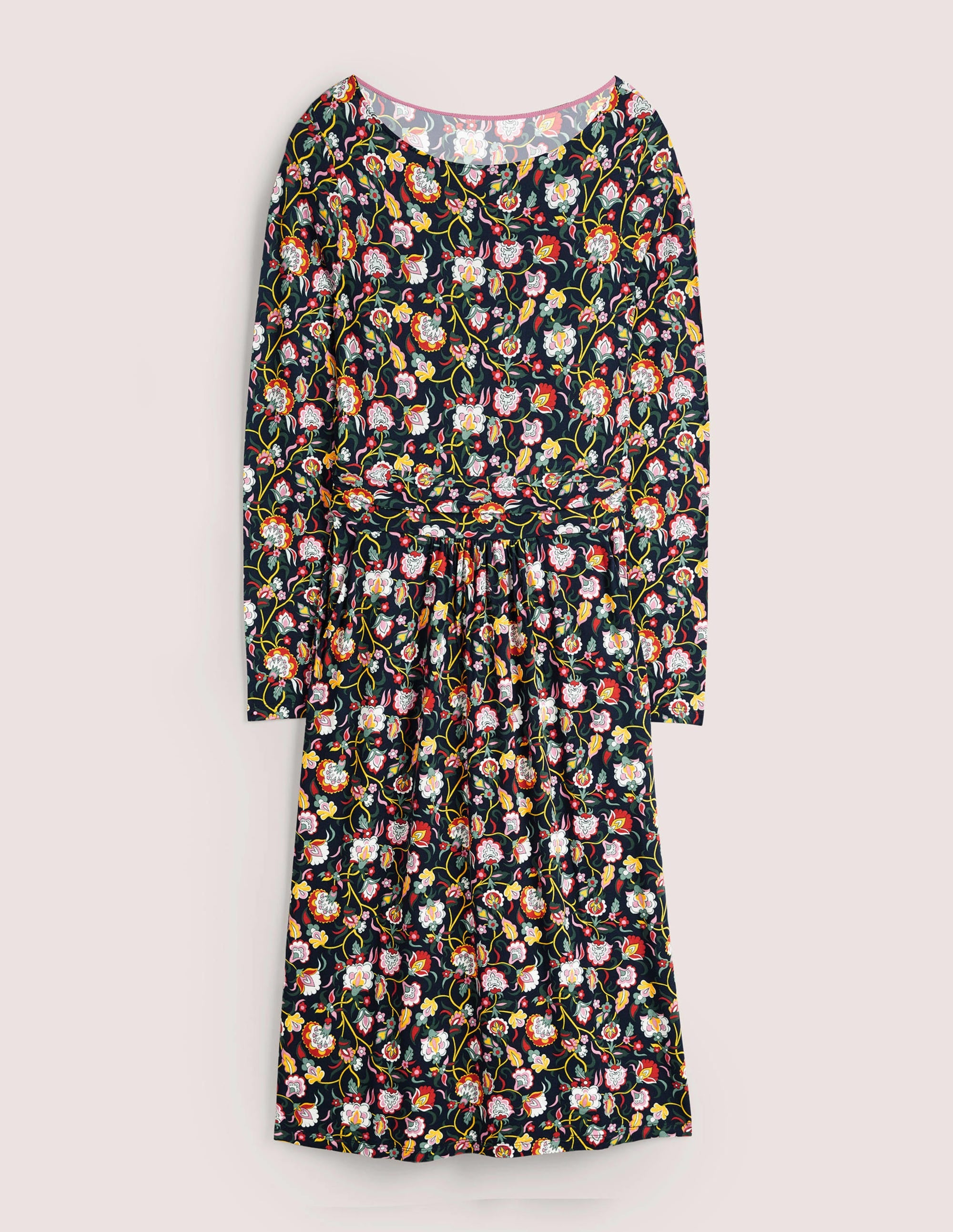 Abigail Jerseykleid-Französisches Navy, Üppige Blumen - Image 6